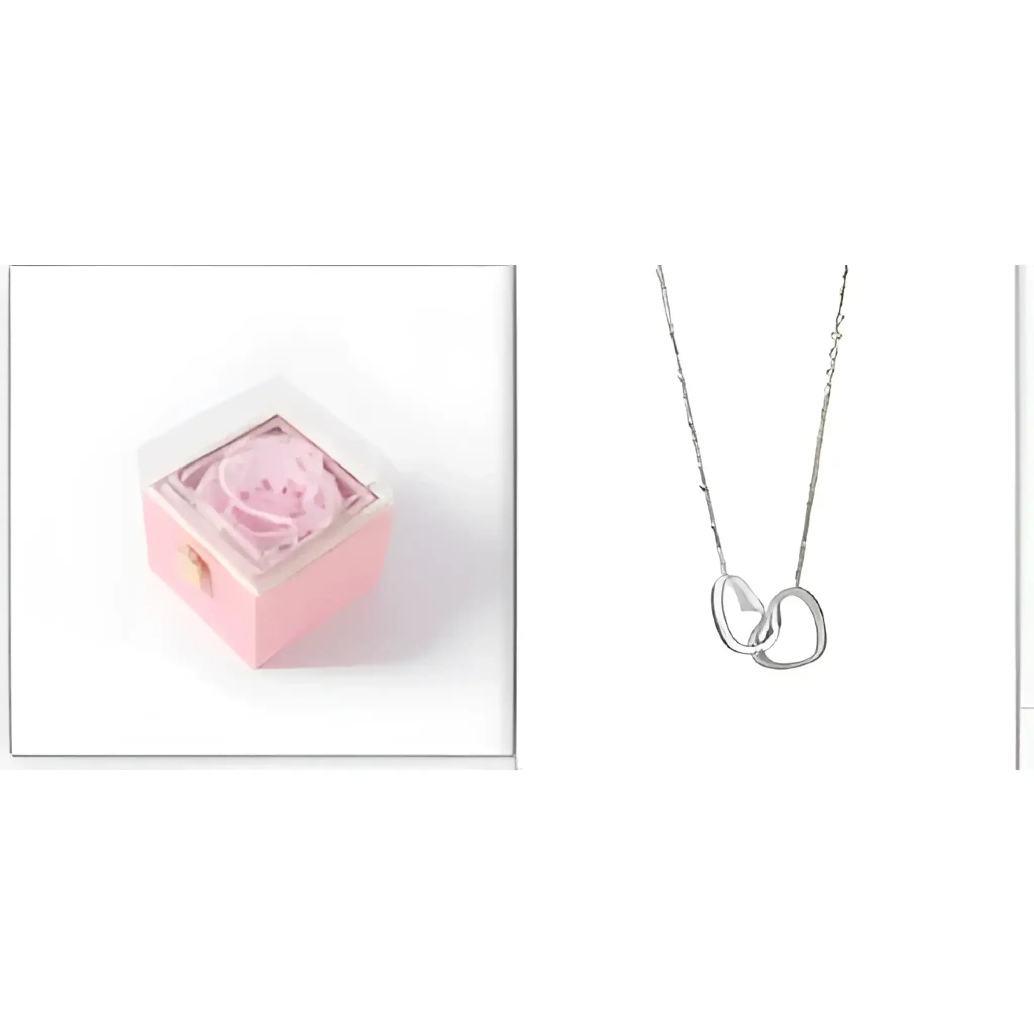 Custom Name Necklace Personalized Double Heart Forever Personalized Name Necklace With 2 Names For Women - Silver