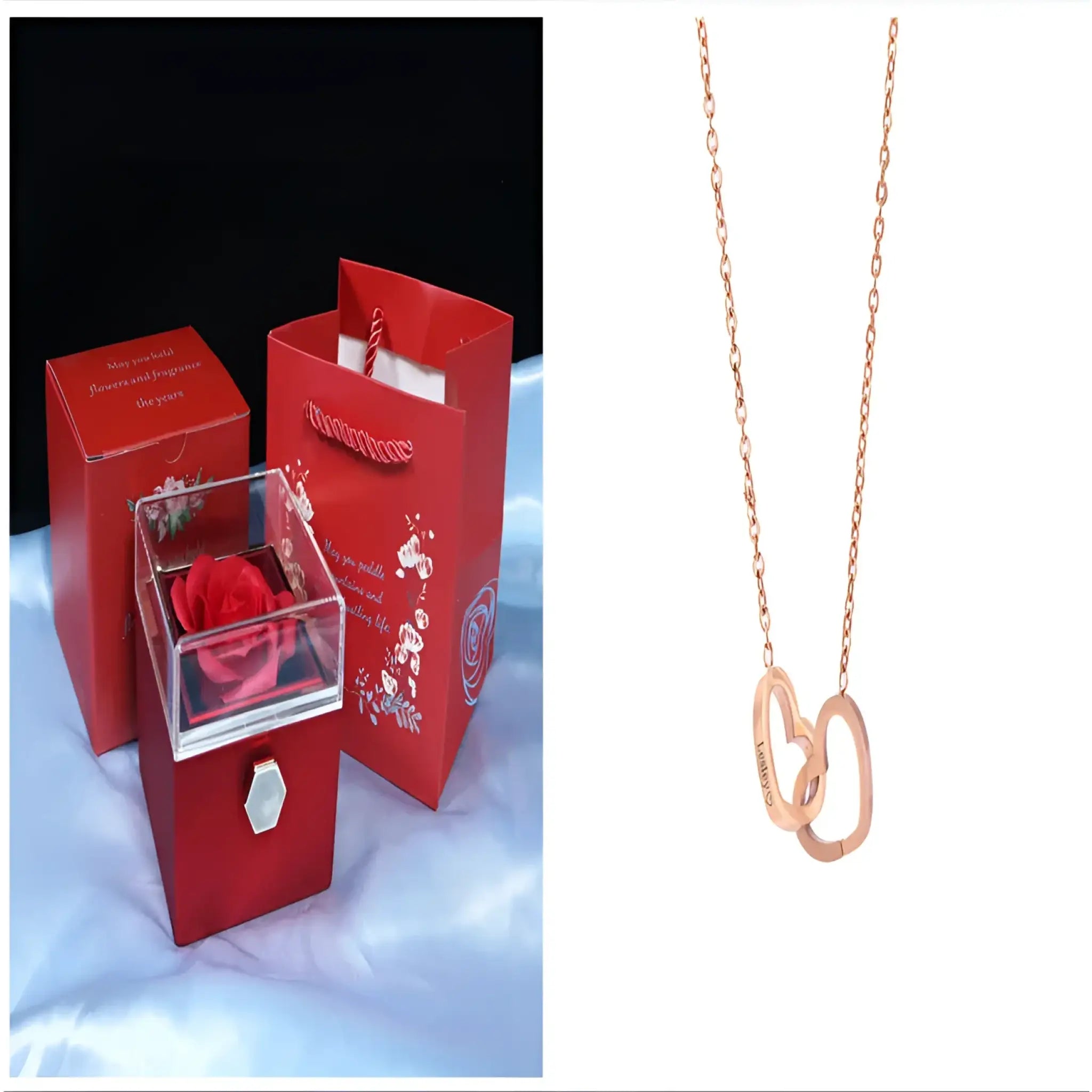 Custom Name Necklace Personalized Double Heart Forever Personalized Name Necklace With 2 Names For Women - Gold set2 - 7