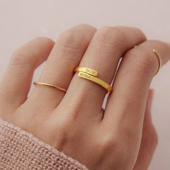Custom Name Ring Gold Plated Couple - 7