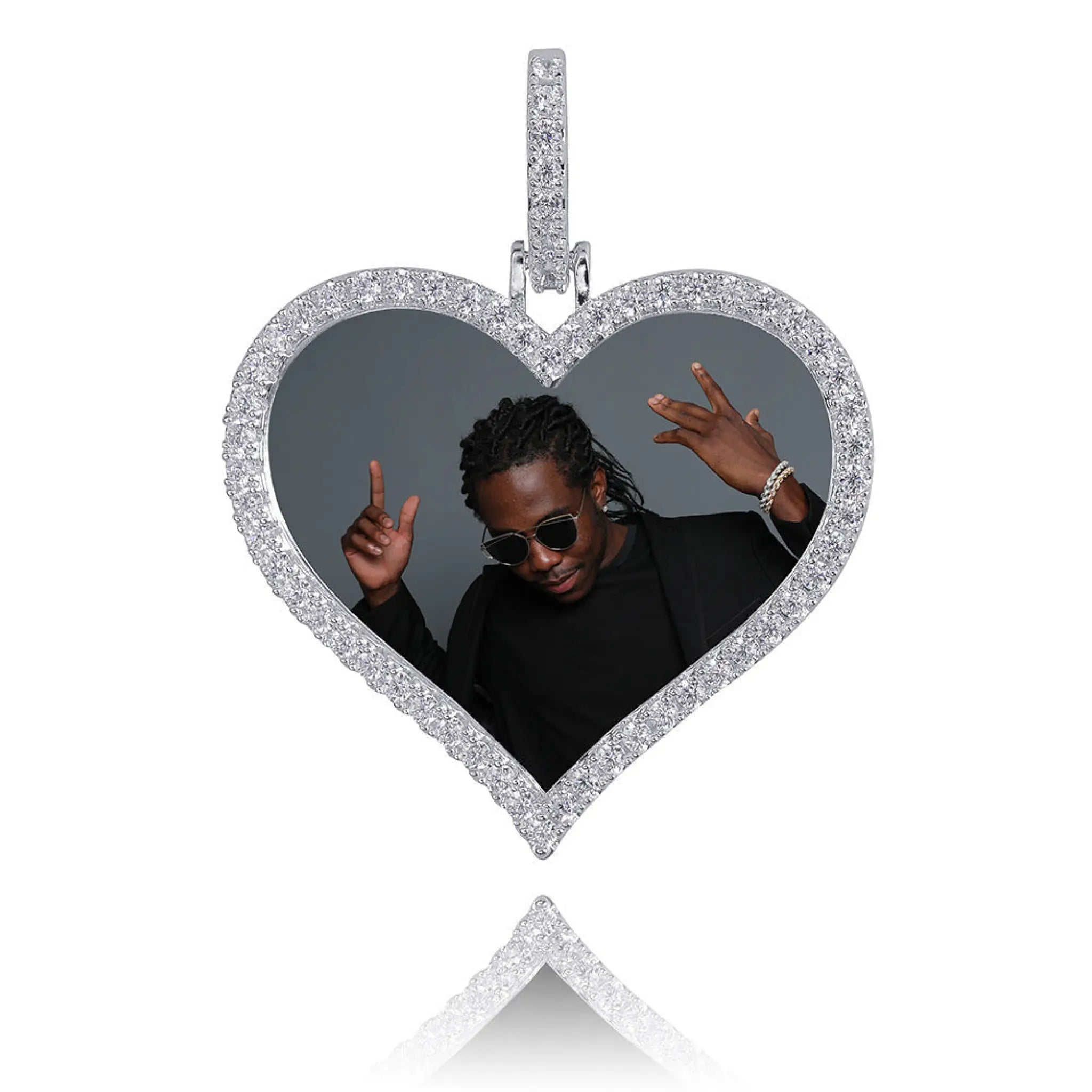 Custom photo solid pendant - Silver - 7