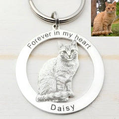 Custom Keychain Picture Keyring Dog Photo Keychain Pet Memo - 1style - 7