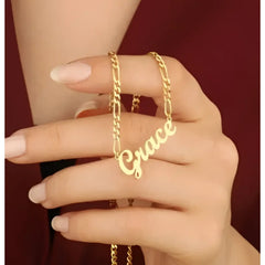 Custom Stainless Steel Name Necklace Electroplated English - Gold / Necklace - 7