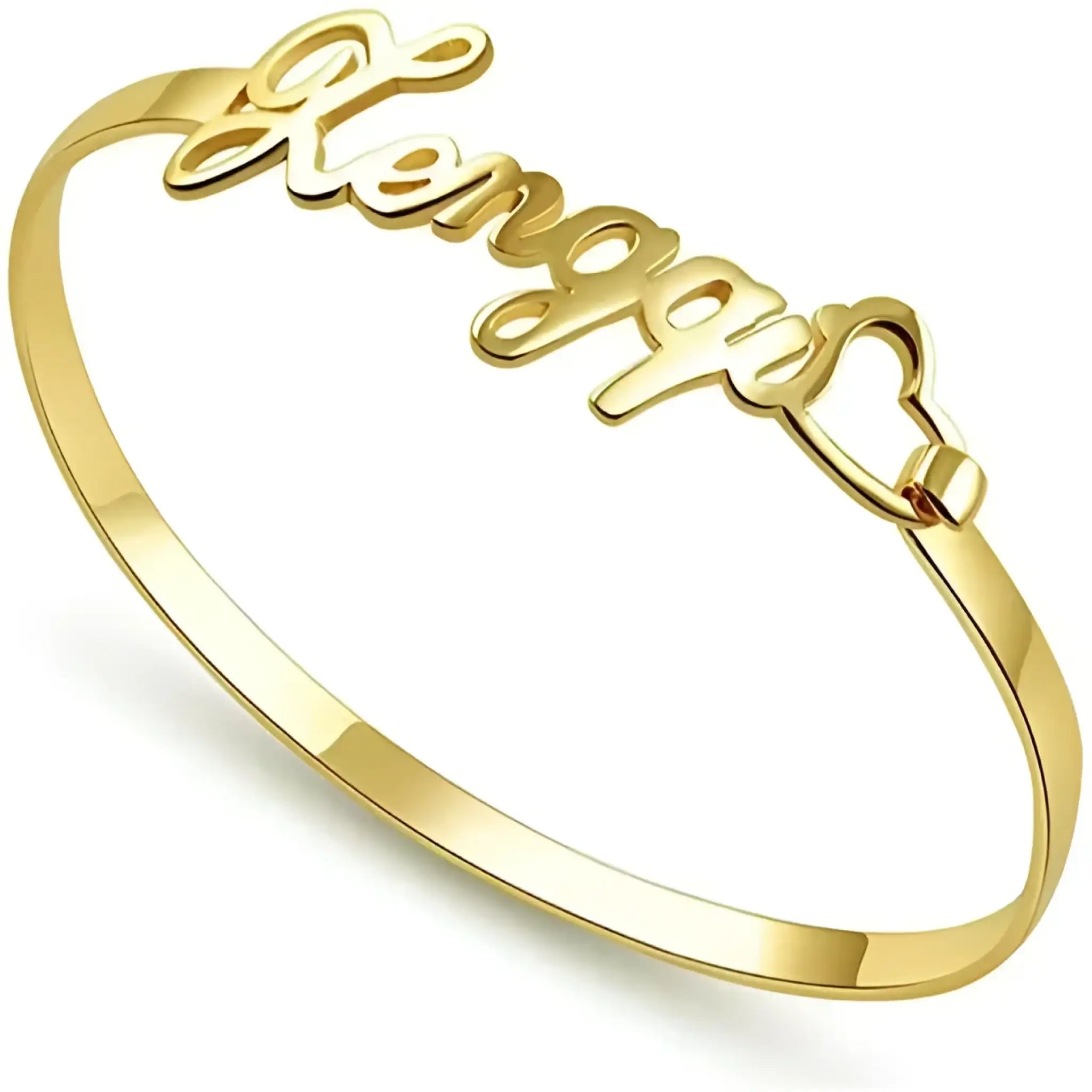 Custom Stainless Steel Name Necklace Electroplated English - Gold / Bracelet - 7