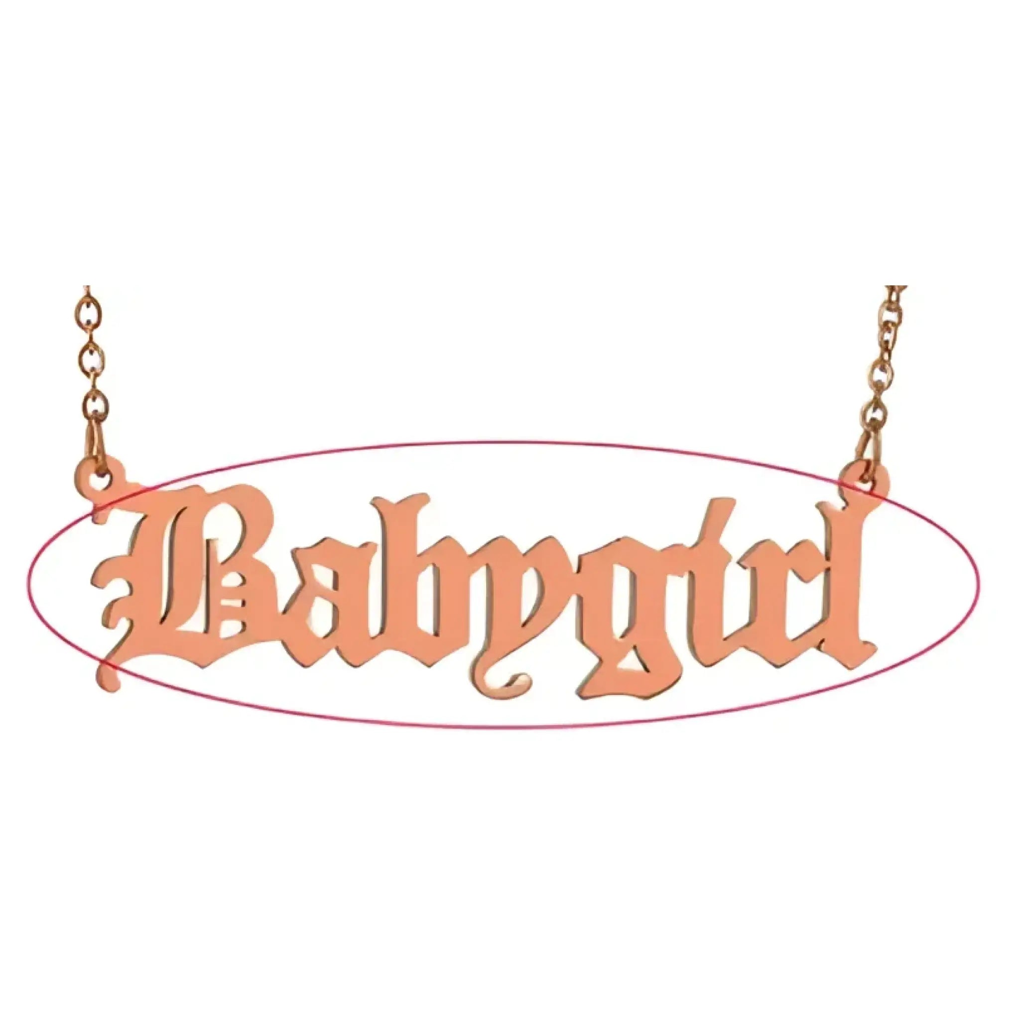 Custom Stainless Steel Name Necklace European And American 18K Personality English Letter Female Clavicle Chain - Rose