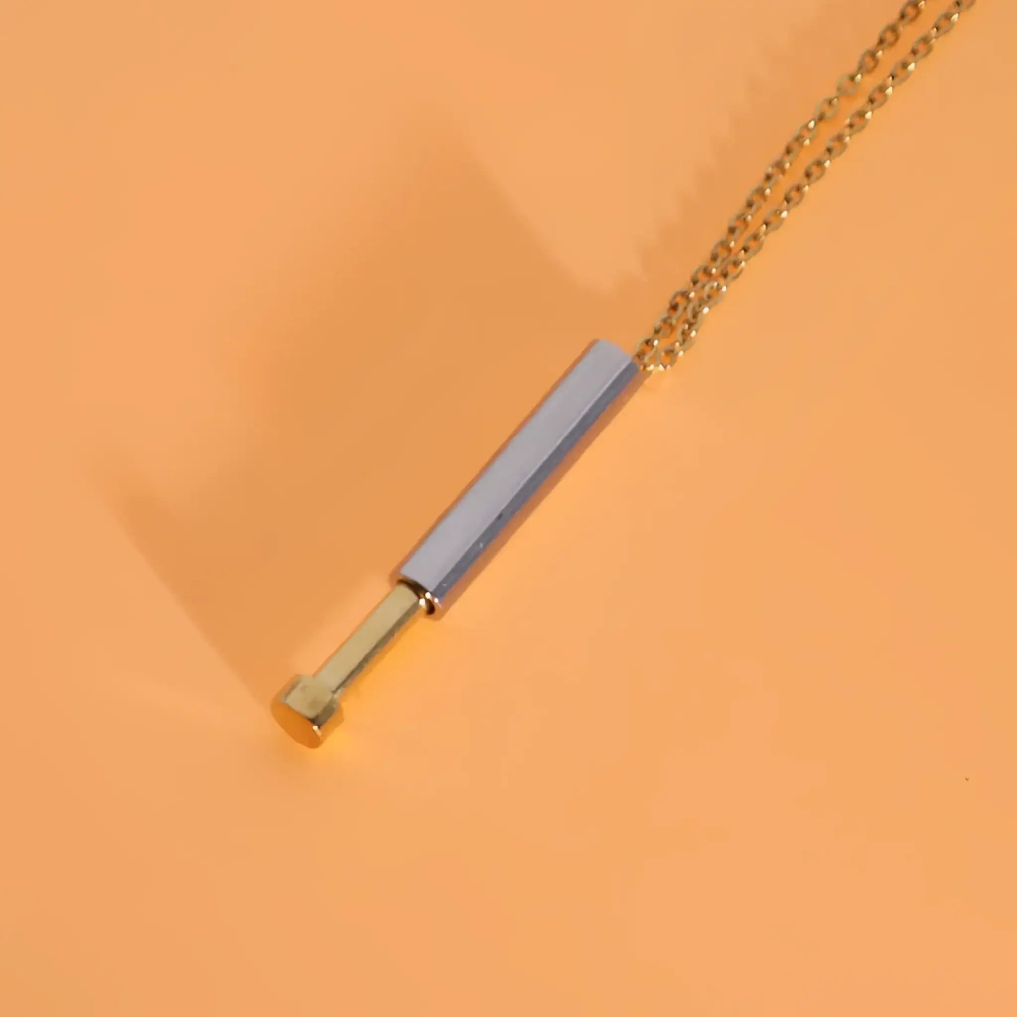 Customize Lovers Name Stainless Steel Necklace Remember Your Most Meaningful Phrase Word - Cylinder gold silver - 7