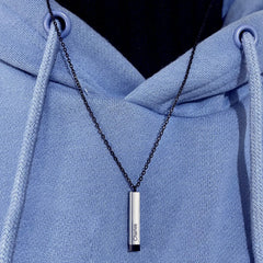 Customize Lovers Name Stainless Steel Necklace Remember Your Most Meaningful Phrase Word - 7