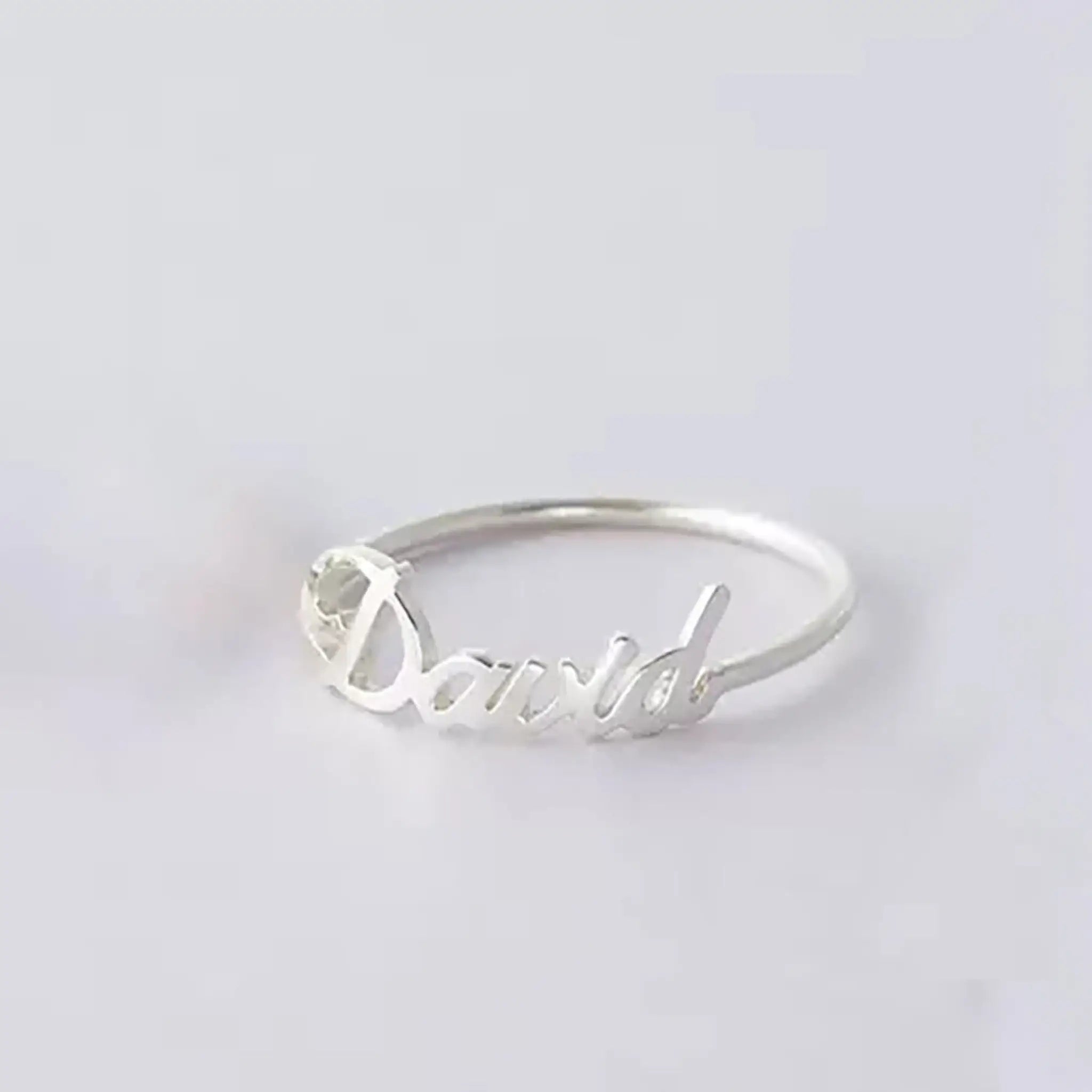 Customized English Alphabet Stainless Steel Name Ring - Steel color / 17mm - 7