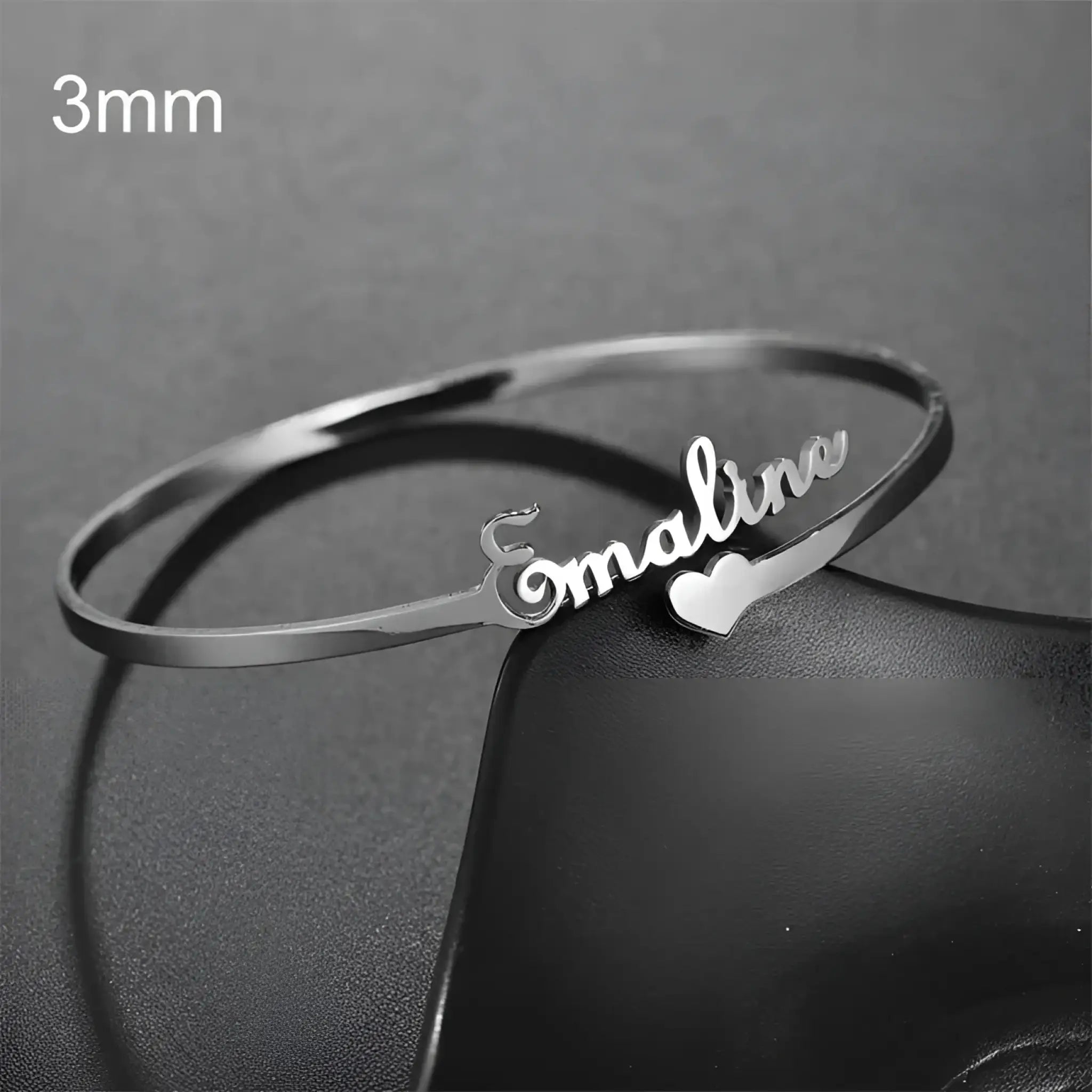 Customized Name Bracelet Personalized Custom Bangles Stainless Steel Jewelry - Style1 / Silver / 3mm - Name Bracelets