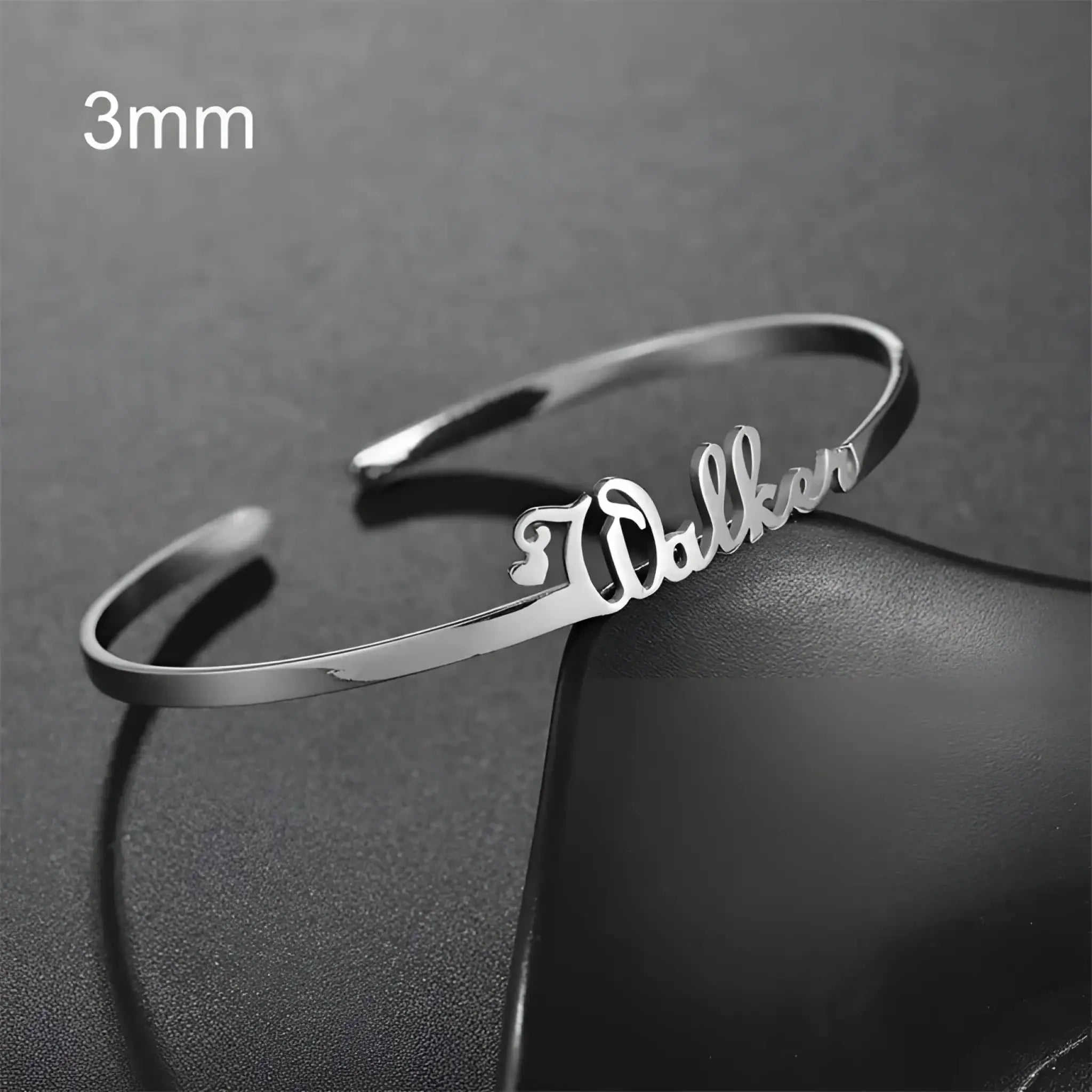 Customized Name Bracelet Personalized Custom Bangles Stainless Steel Jewelry - Style2 / Silver / 3mm - Name Bracelets