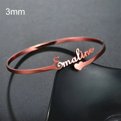 Customized Name Bracelet Personalized Custom Bangles Stainless Steel Jewelry - Name Bracelets