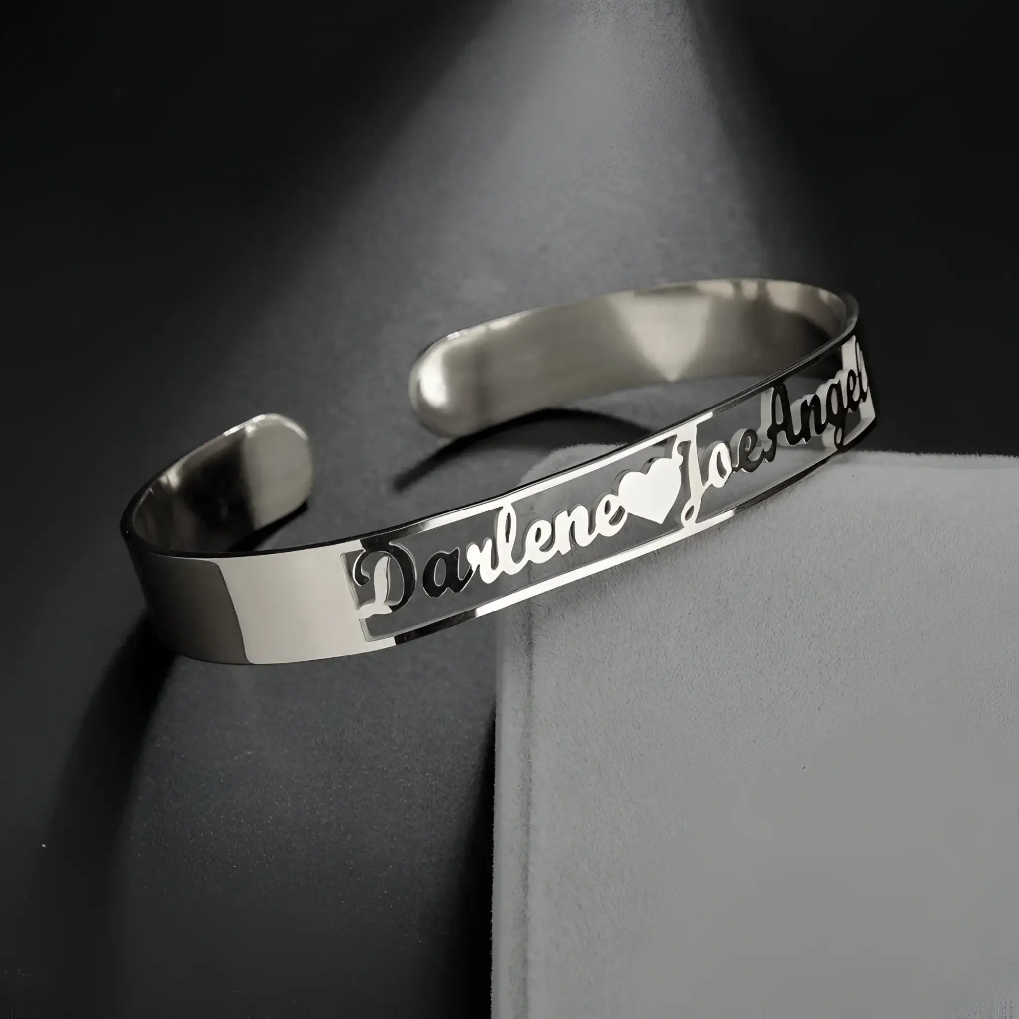 Customized Name Bracelet Personalized Custom Bangles Stainless Steel Jewelry - B / Silver / 10mm - Name Bracelets