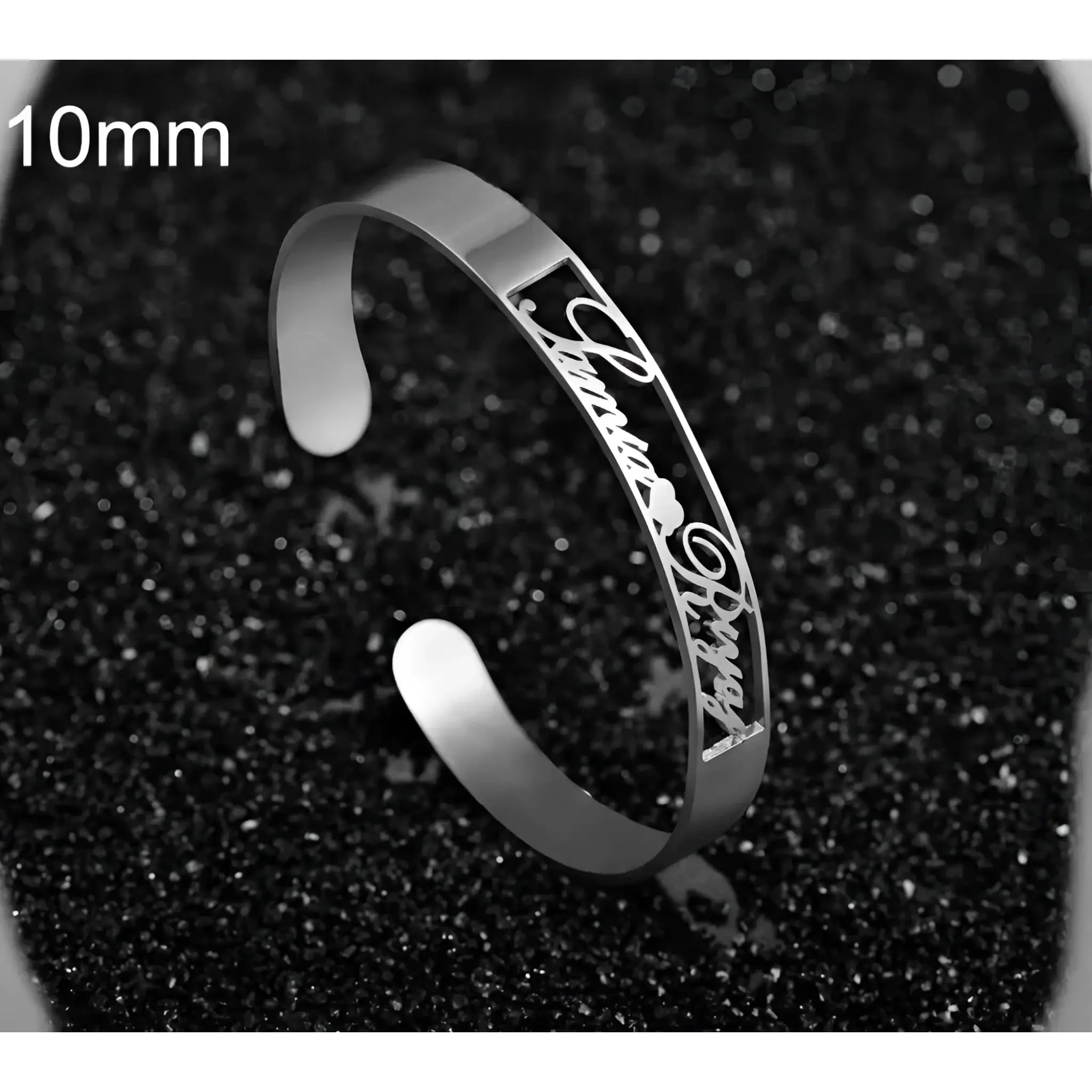 Customized Name Bracelet Personalized Custom Bangles Stainless Steel Jewelry - Style4 / Silver / 10mm - Name Bracelets
