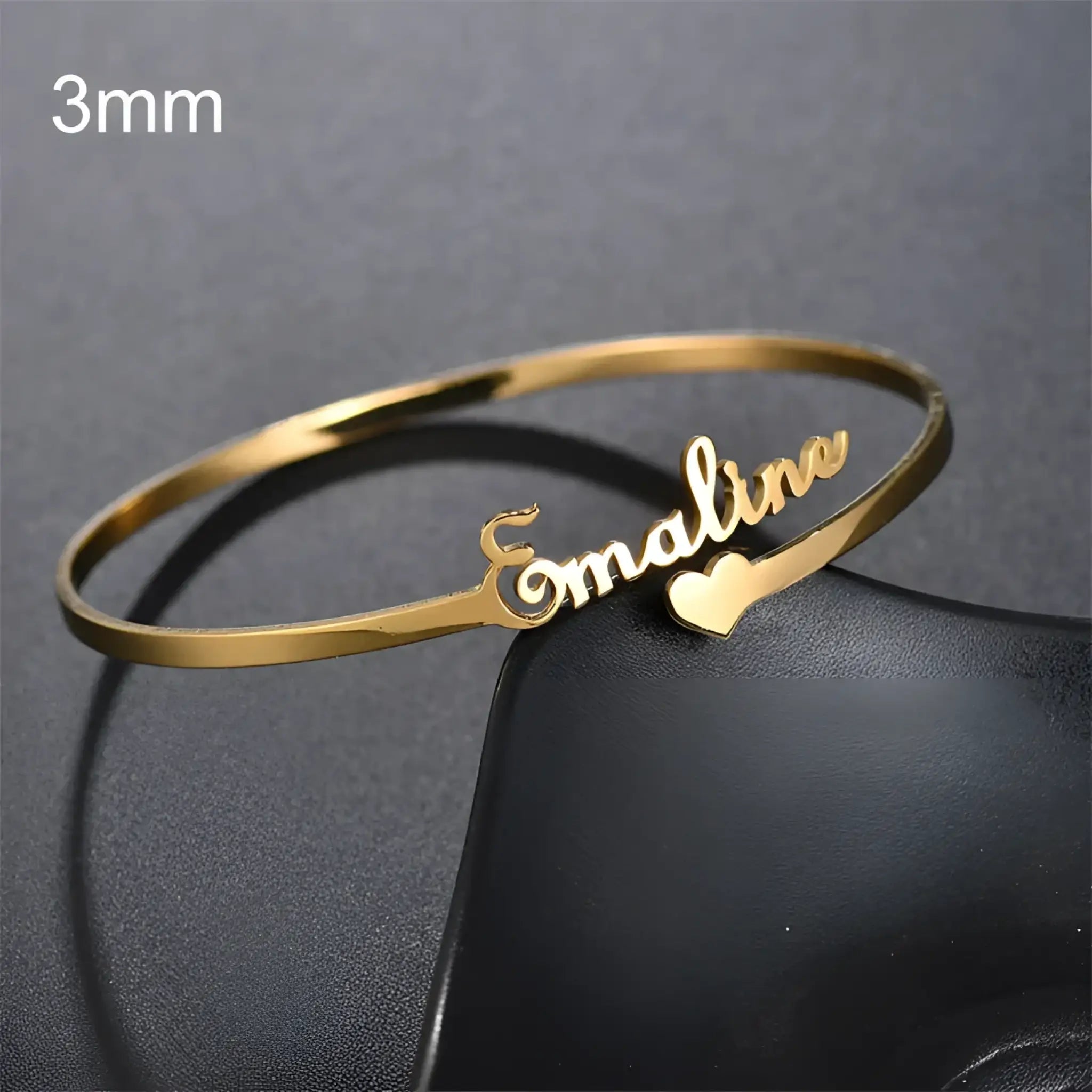 Customized Name Bracelet Personalized Custom Bangles Stainless Steel Jewelry - Style1 / Gold / 3mm - Name Bracelets