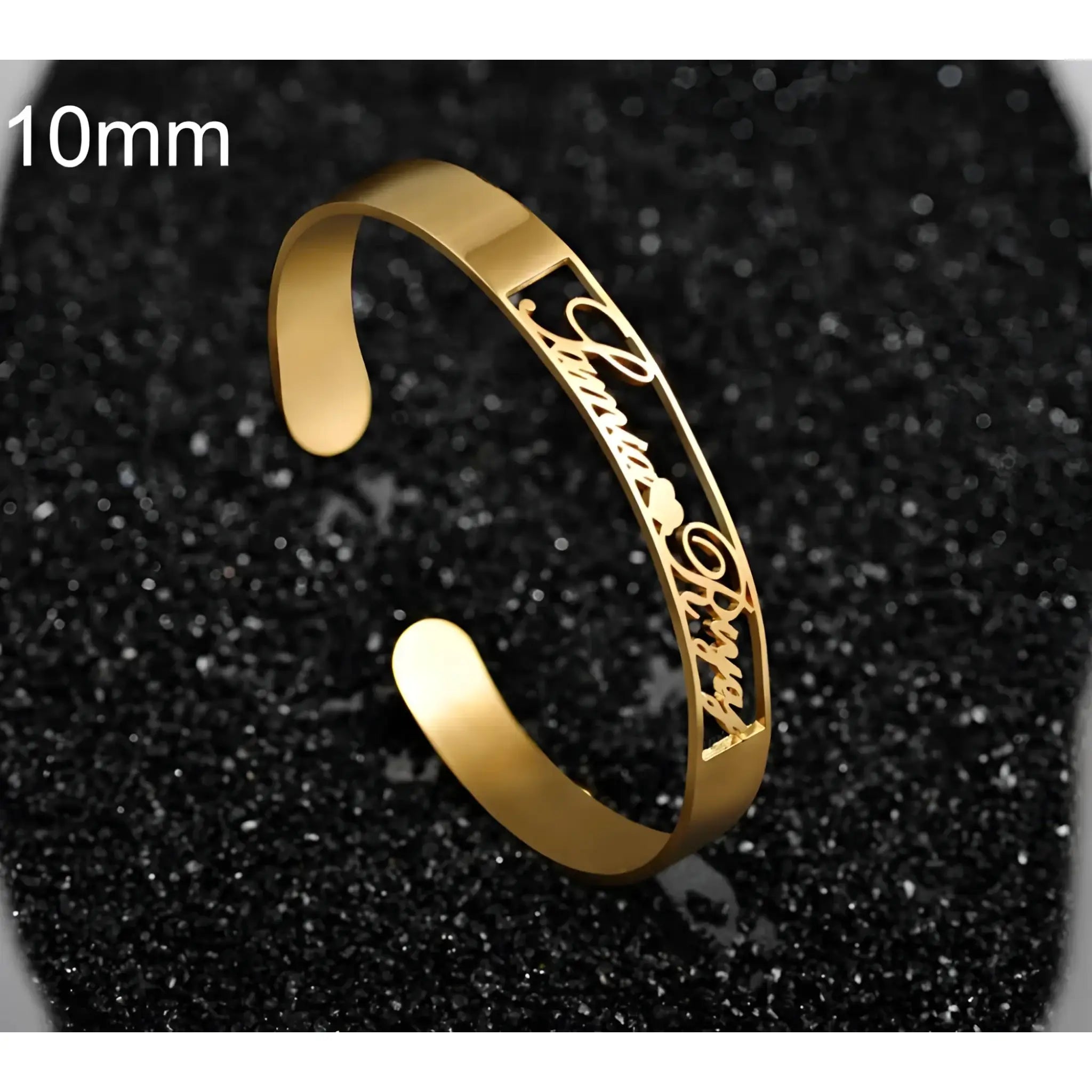Customized Name Bracelet Personalized Custom Bangles Stainless Steel Jewelry - Style4 / Gold / 10mm - Name Bracelets