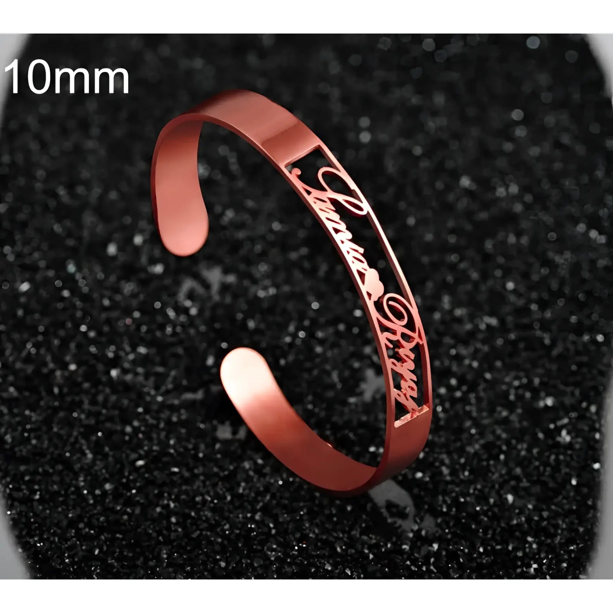 Customized Name Bracelet Personalized Custom Bangles Stainless Steel Jewelry - Style4 / Rose Gold / 10mm - Name