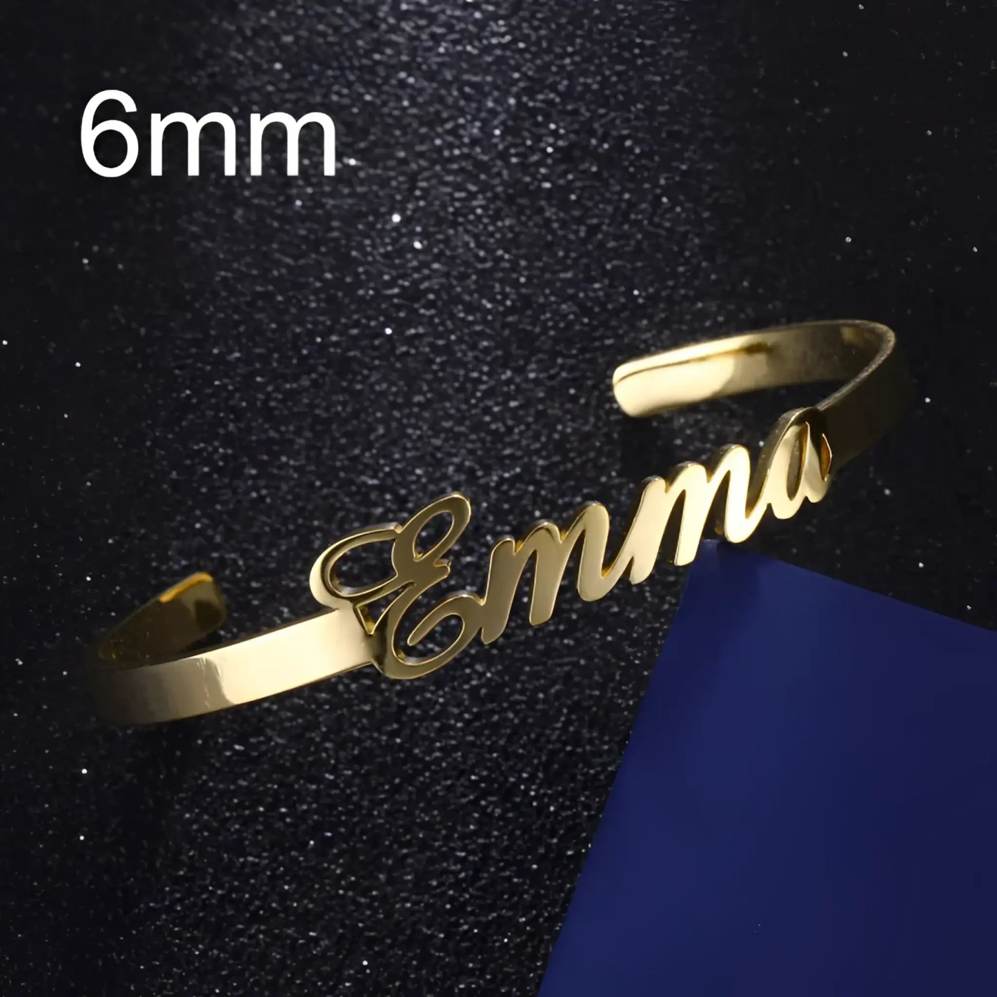 Customized Name Bracelet Personalized Custom Bangles Stainless Steel Jewelry - Style3 / Gold / 6mm - Name Bracelets