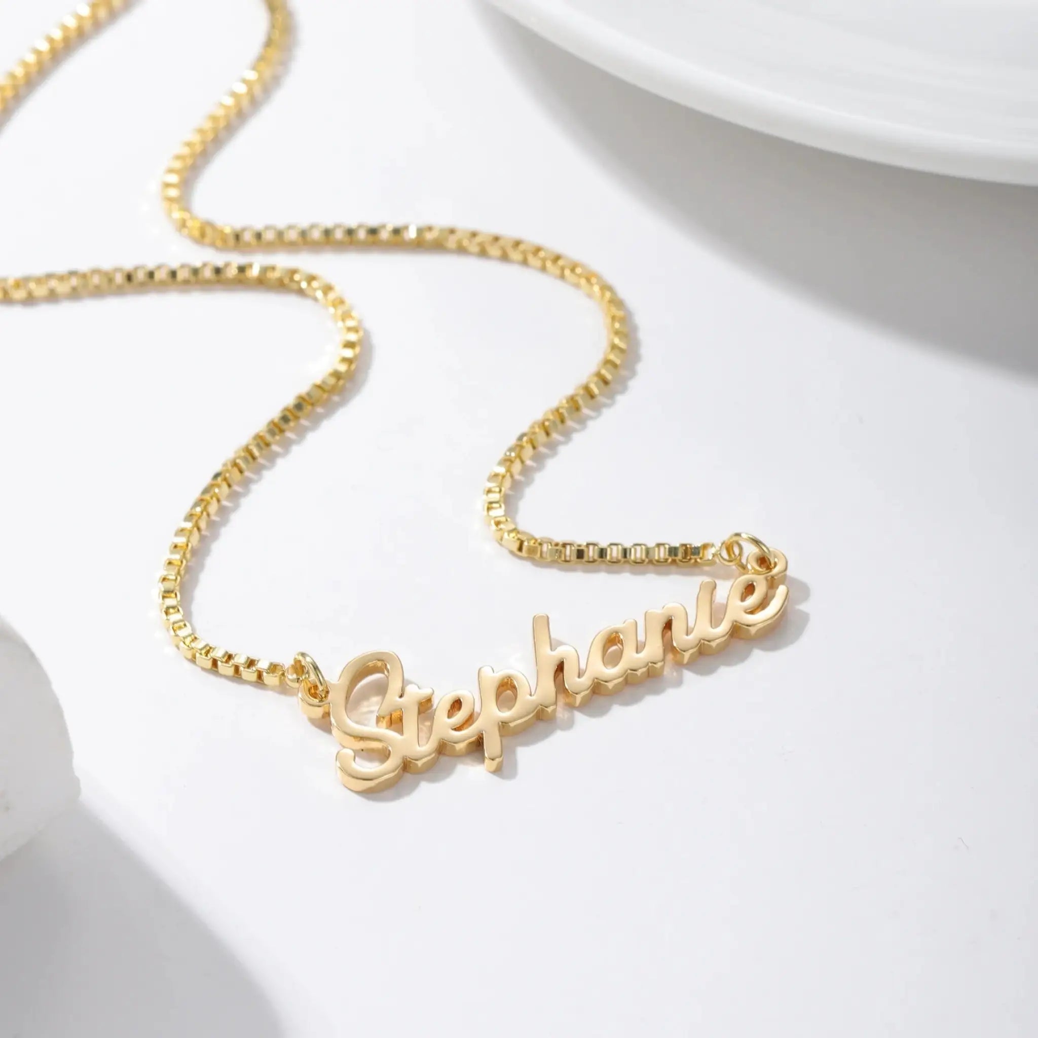 Customized Name Necklace Personalization - Gold / Box Chain - 7