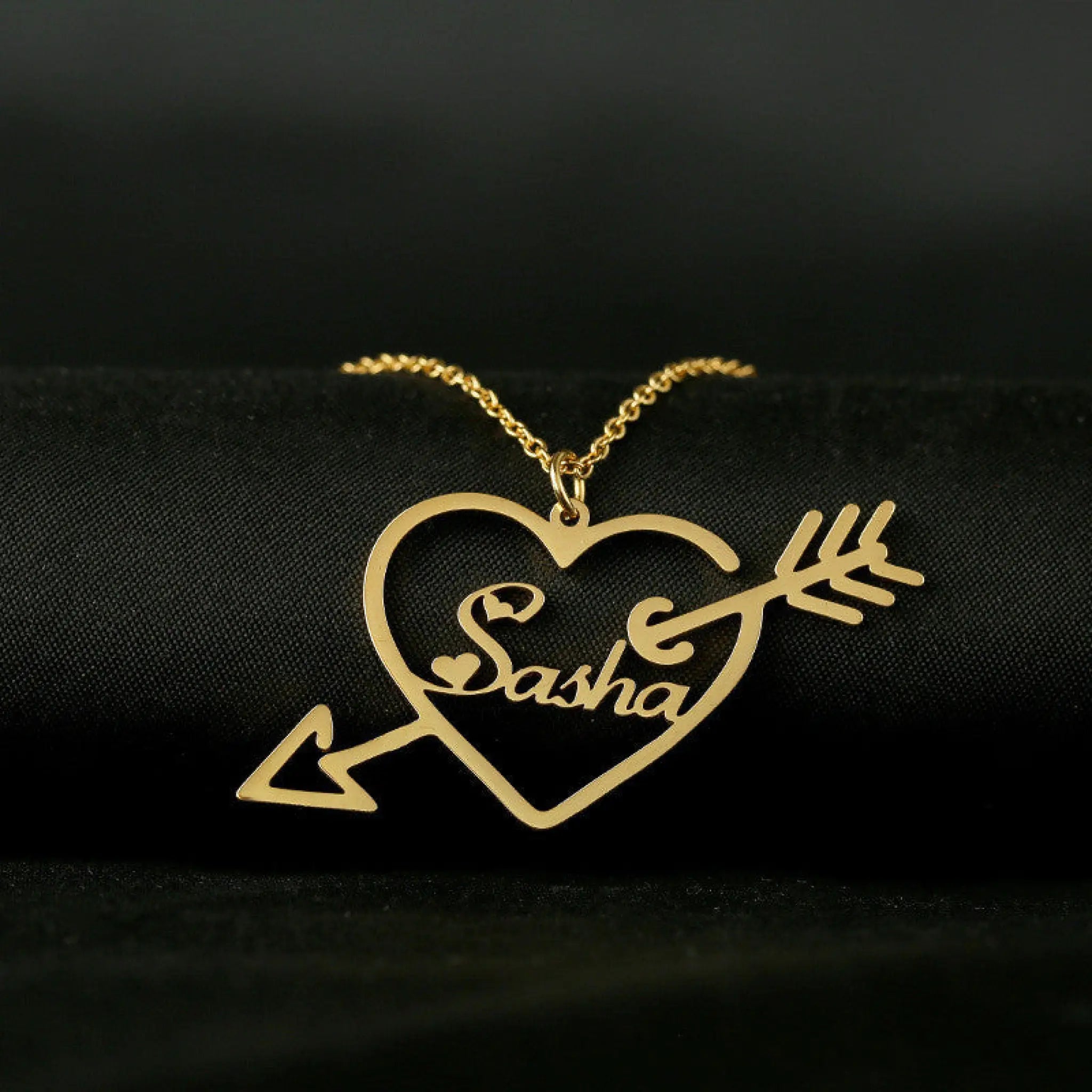 Customized One Arrow Piercing Name Necklace - 7