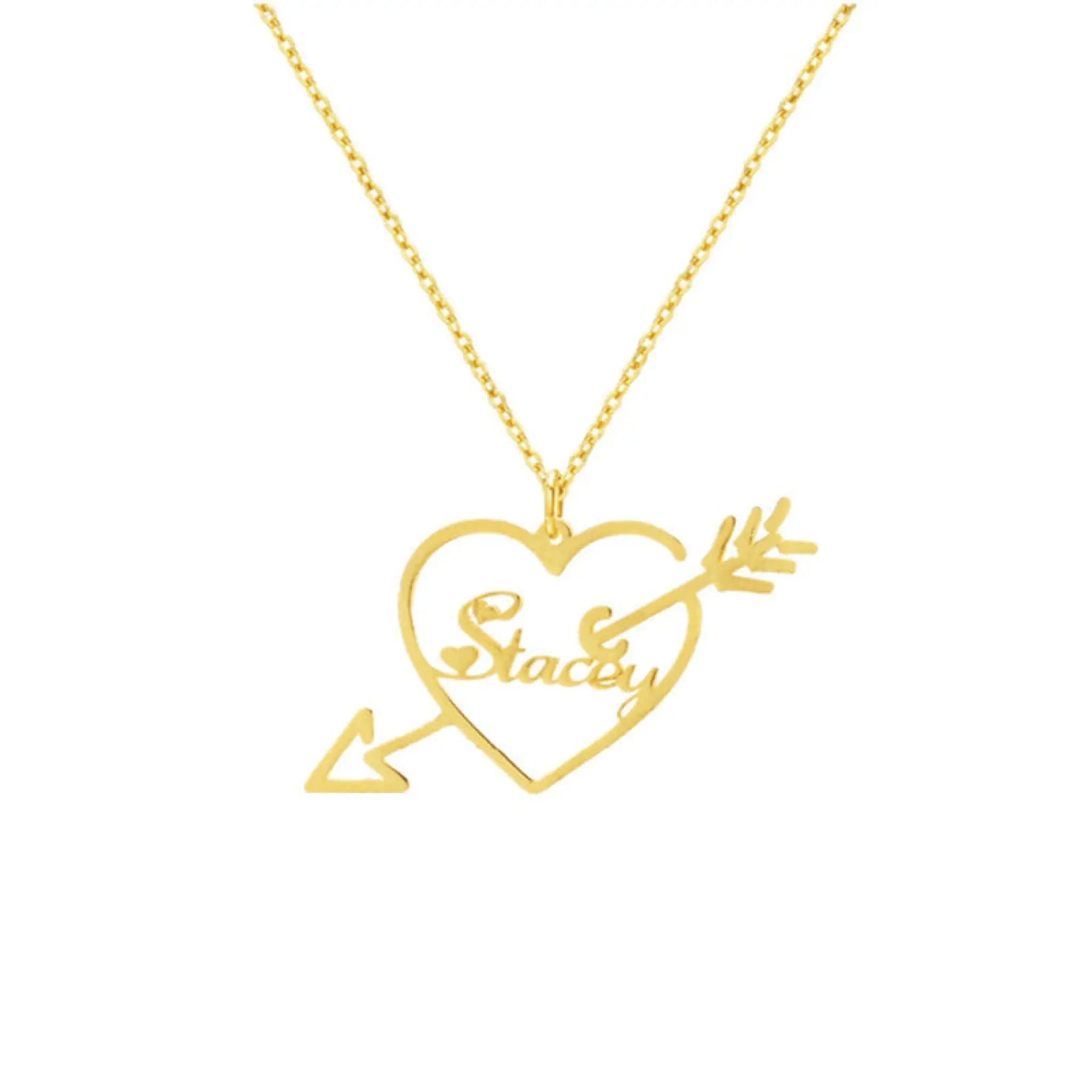 Customized One Arrow Piercing Name Necklace - 7