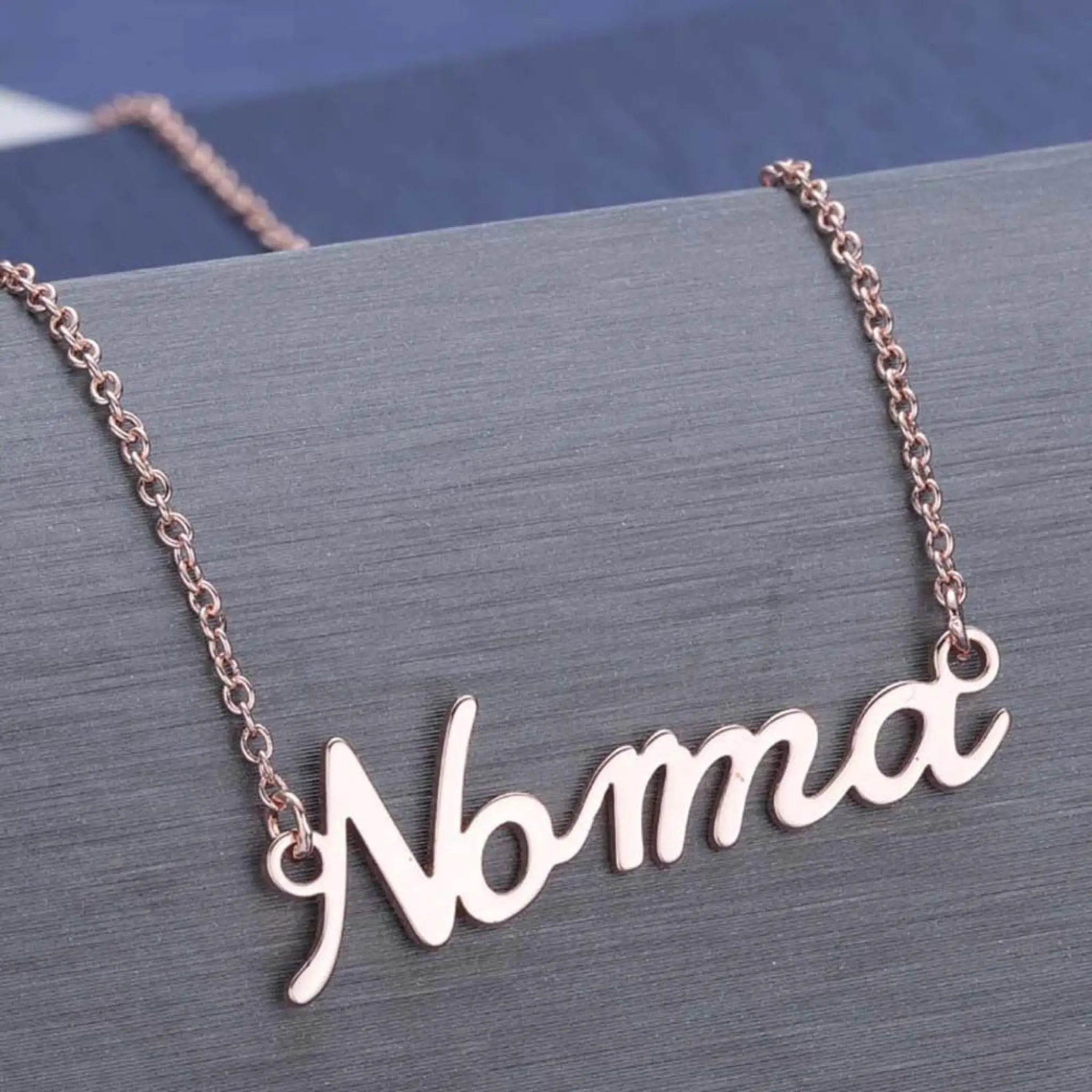 Customized Personalized Name Gold Copper Alloy Letter Pendant Necklace - Rose gold - Necklace