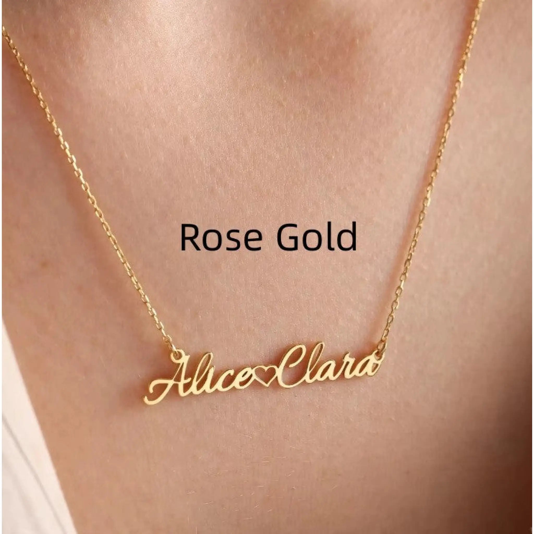 Customized Personalized Name Necklace Made Of Stainless Steel - Rose Gold - 7