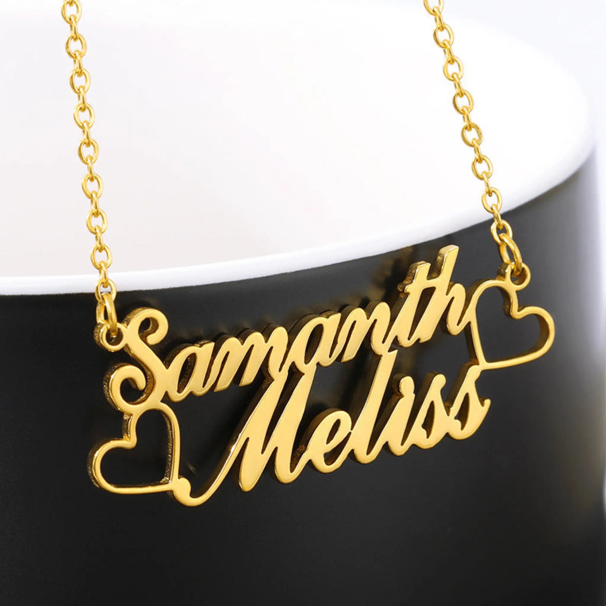 Customized Stainless Steel Name Necklace - Gold - 7