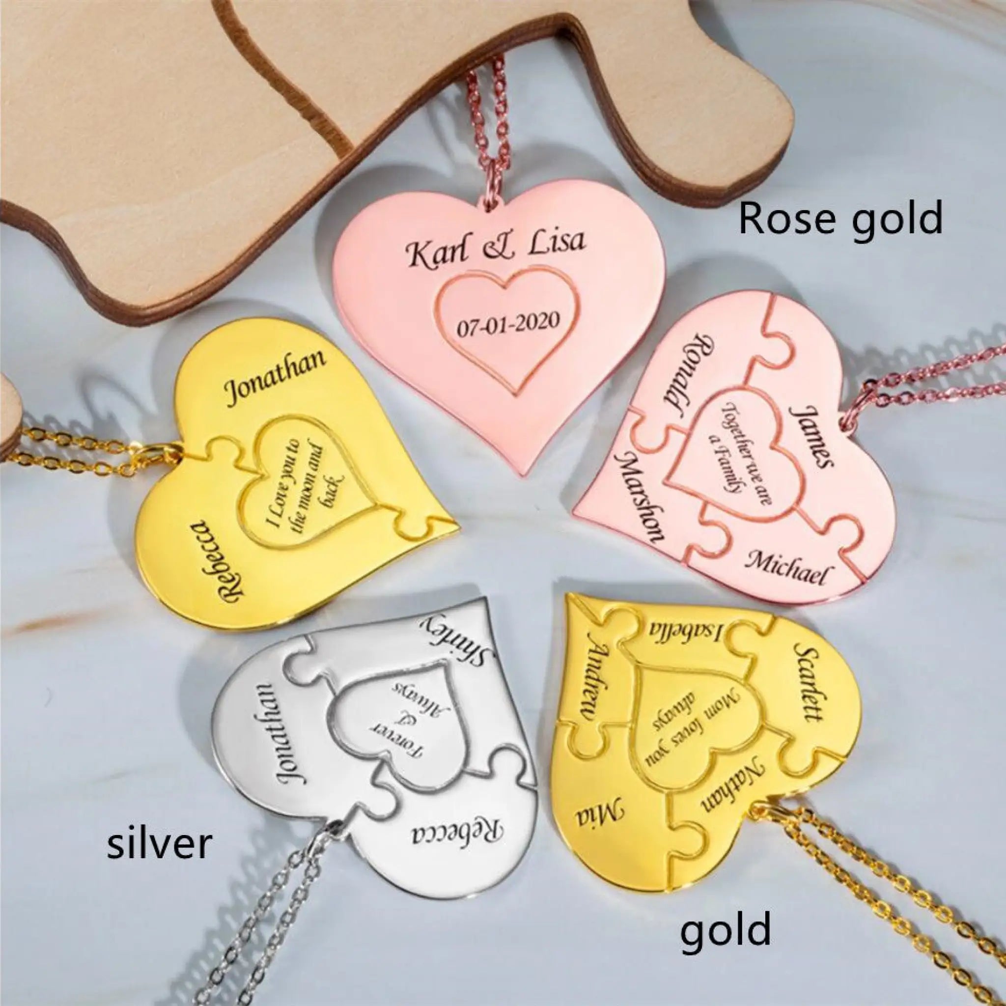 Customized Titanium Steel Ancient Name Necklace - Rose Gold - 7