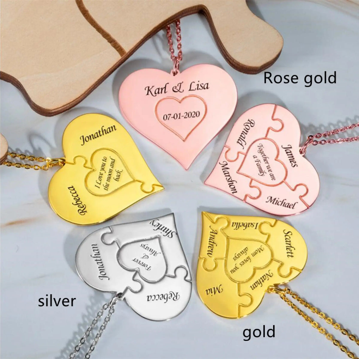 Customized Titanium Steel Ancient Name Necklace - Rose Gold - 7