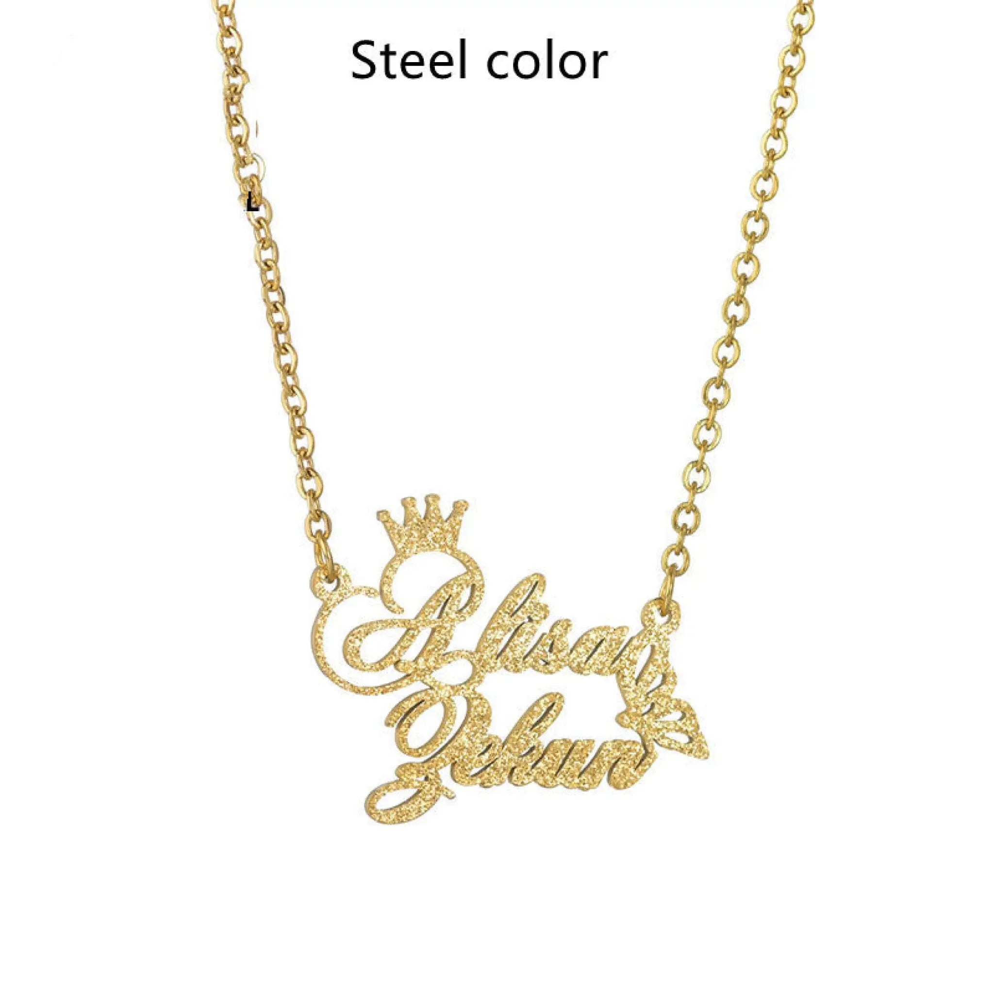 Cut Name Frosted Necklace With Simple And Elegant Temperament - Steel color - 7