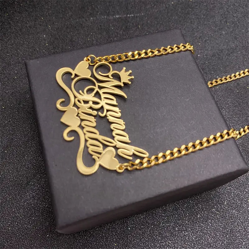 Custom Multi Name Stainless Steel Necklace for Unique Jewelry