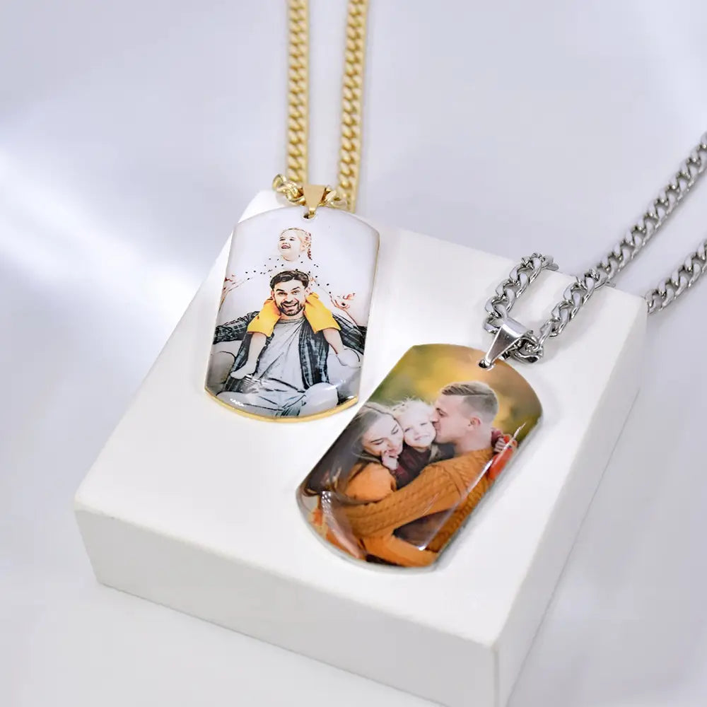 Military Brand Stainless Steel Necklace with Color Printing