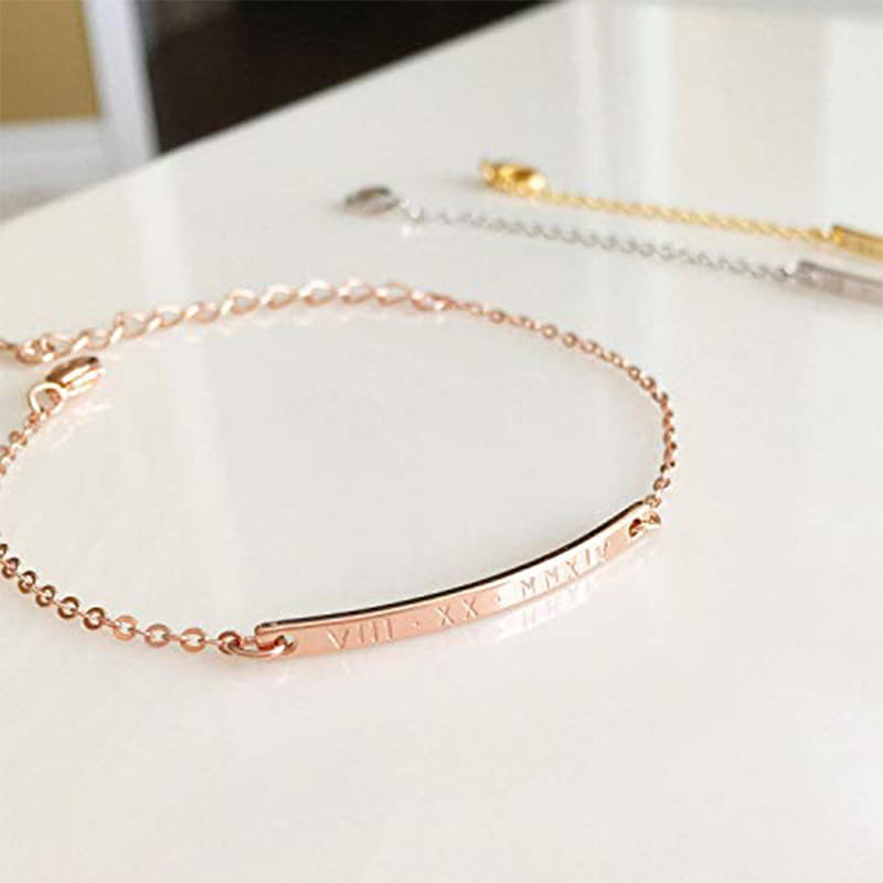Personalisiertes Sterlingsilber-Armband mit Goldoptionen