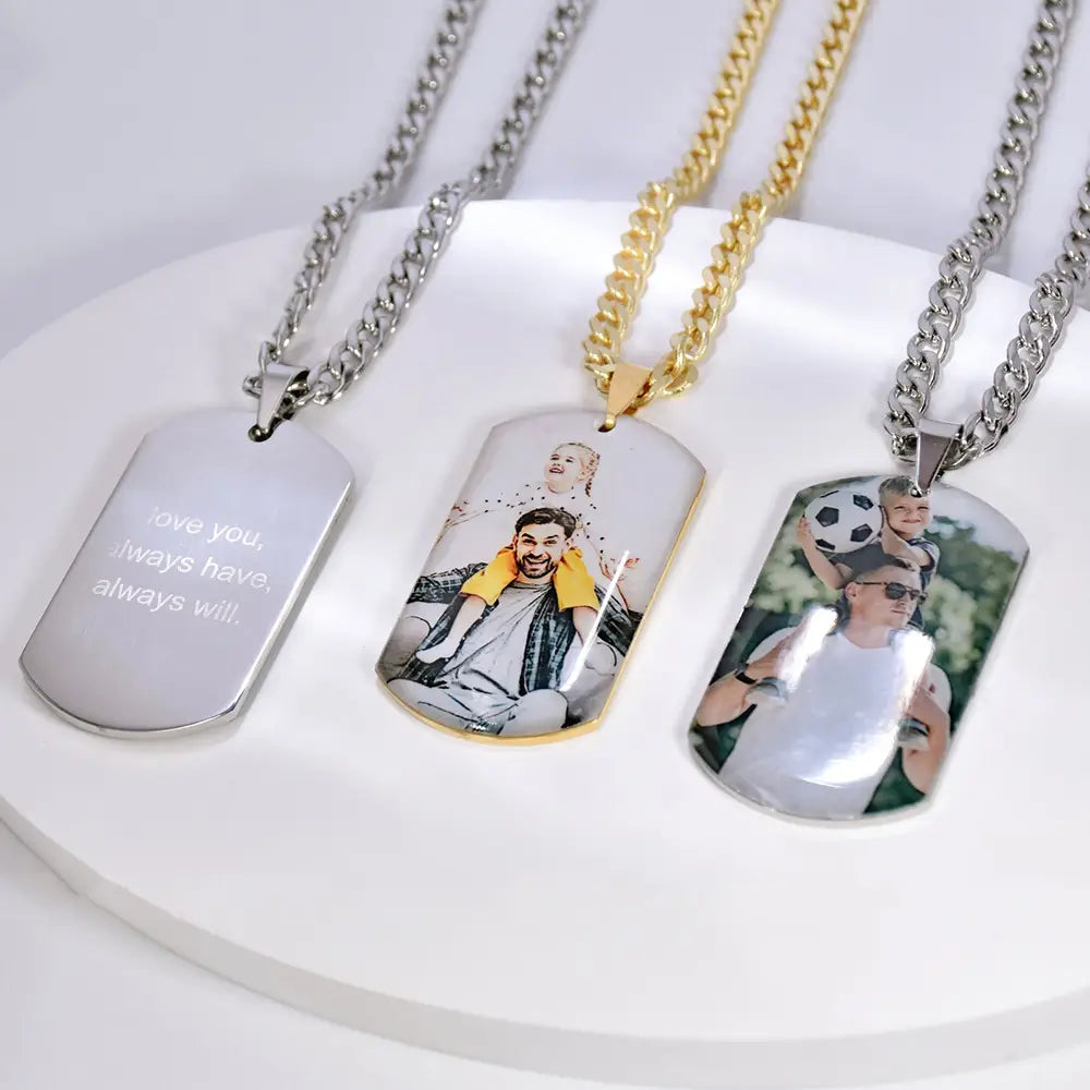 Military Brand Stainless Steel Necklace with Color Printing