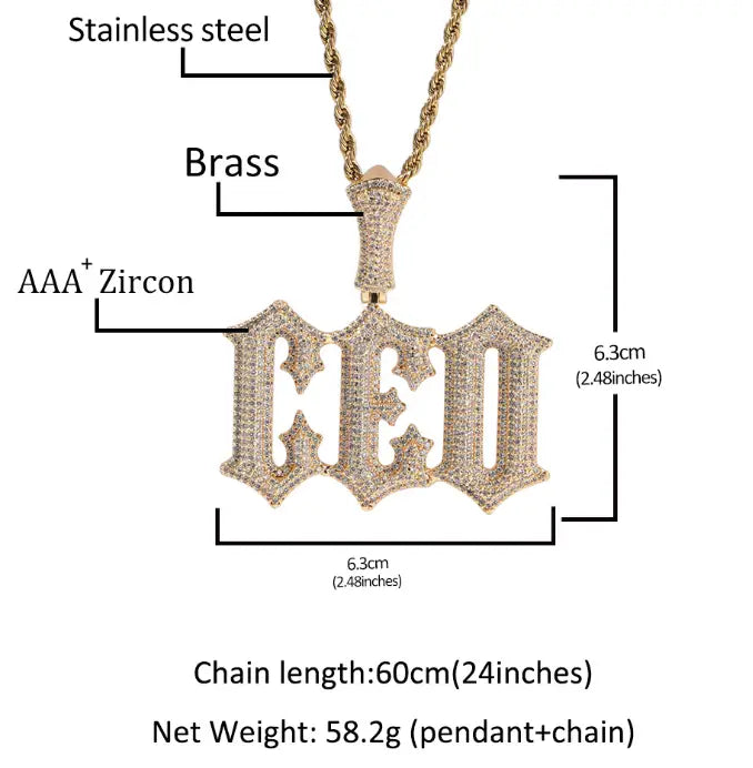 Personalized Zircon Letter Necklace for Couples in Gold and Silver