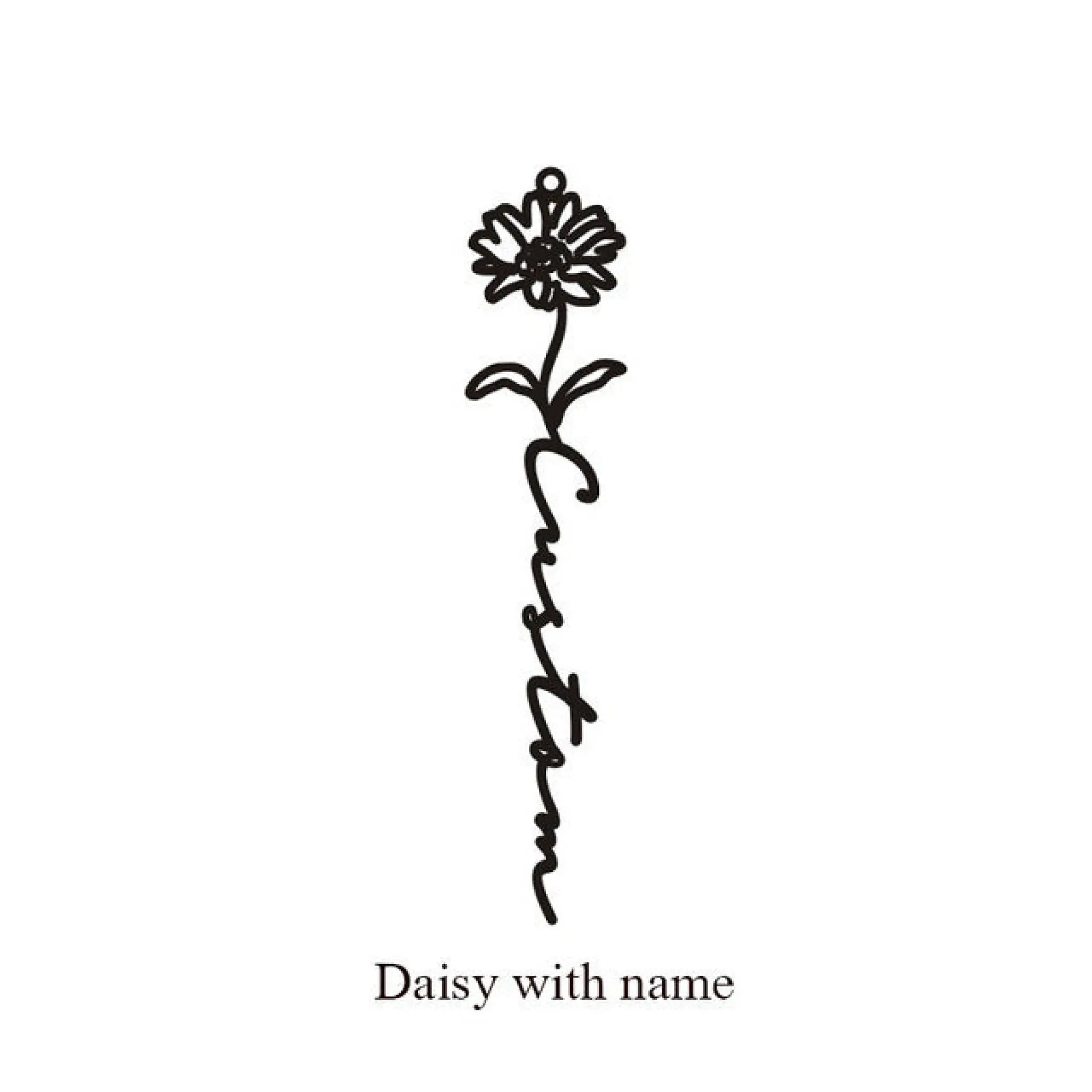 December Birthday Flower Name Ring - April / Black - 7