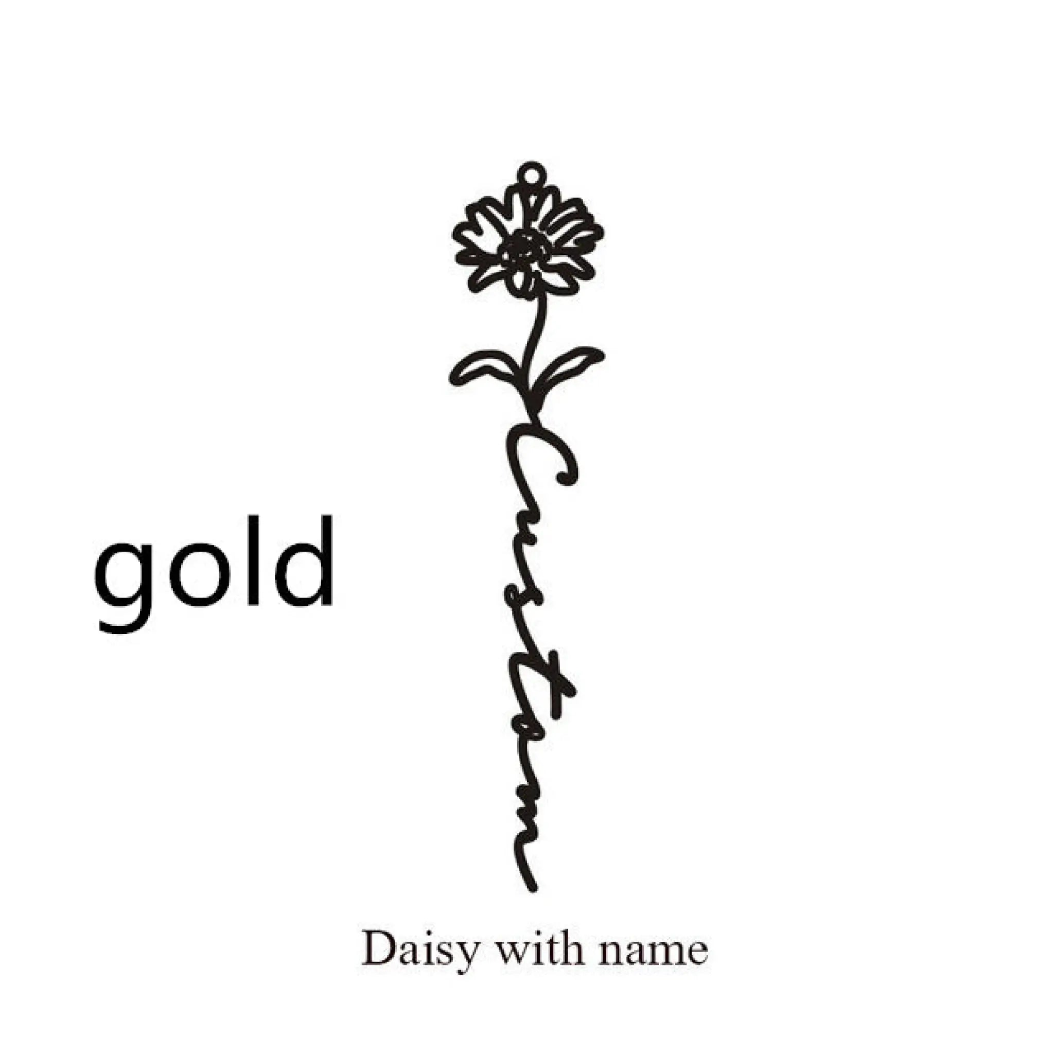 December Birthday Flower Name Ring - April / Gold - 7