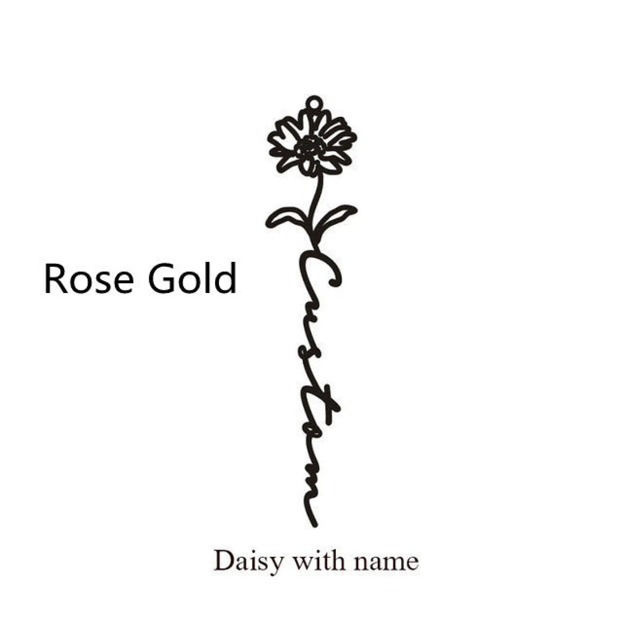 December Birthday Flower Name Ring - April / Rose Gold - 7