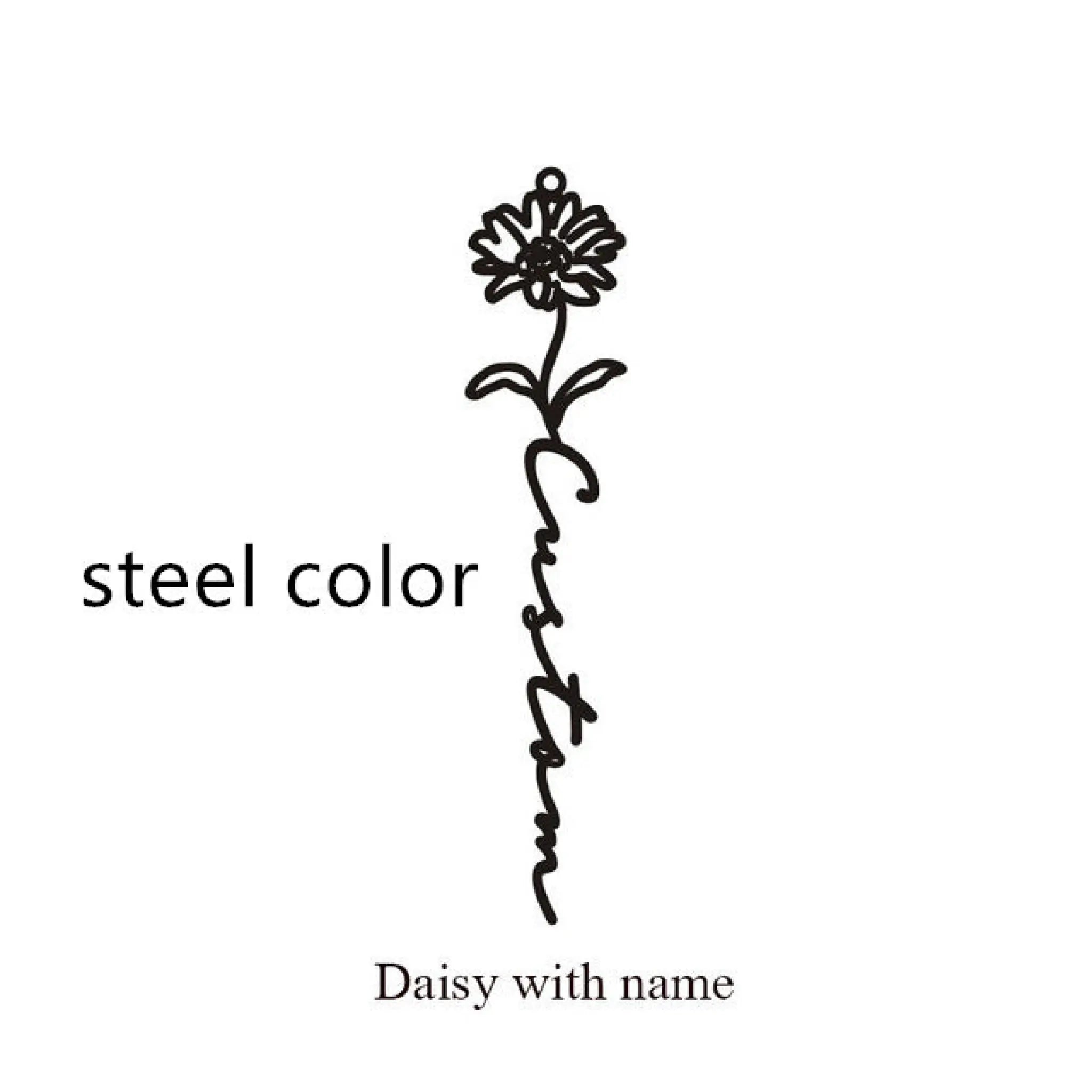 December Birthday Flower Name Ring - April / Silver - 7
