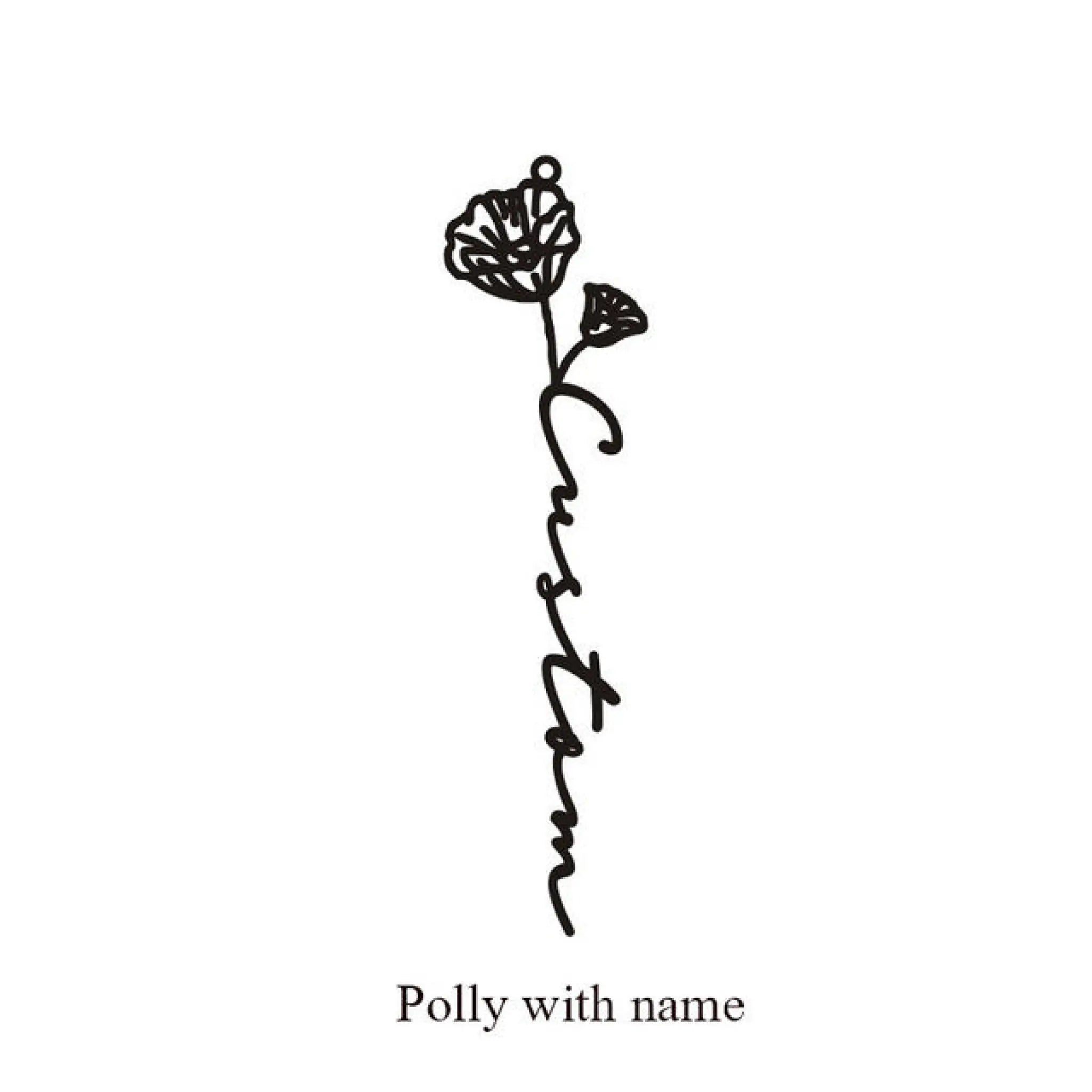 December Birthday Flower Name Ring - August / Black - 7