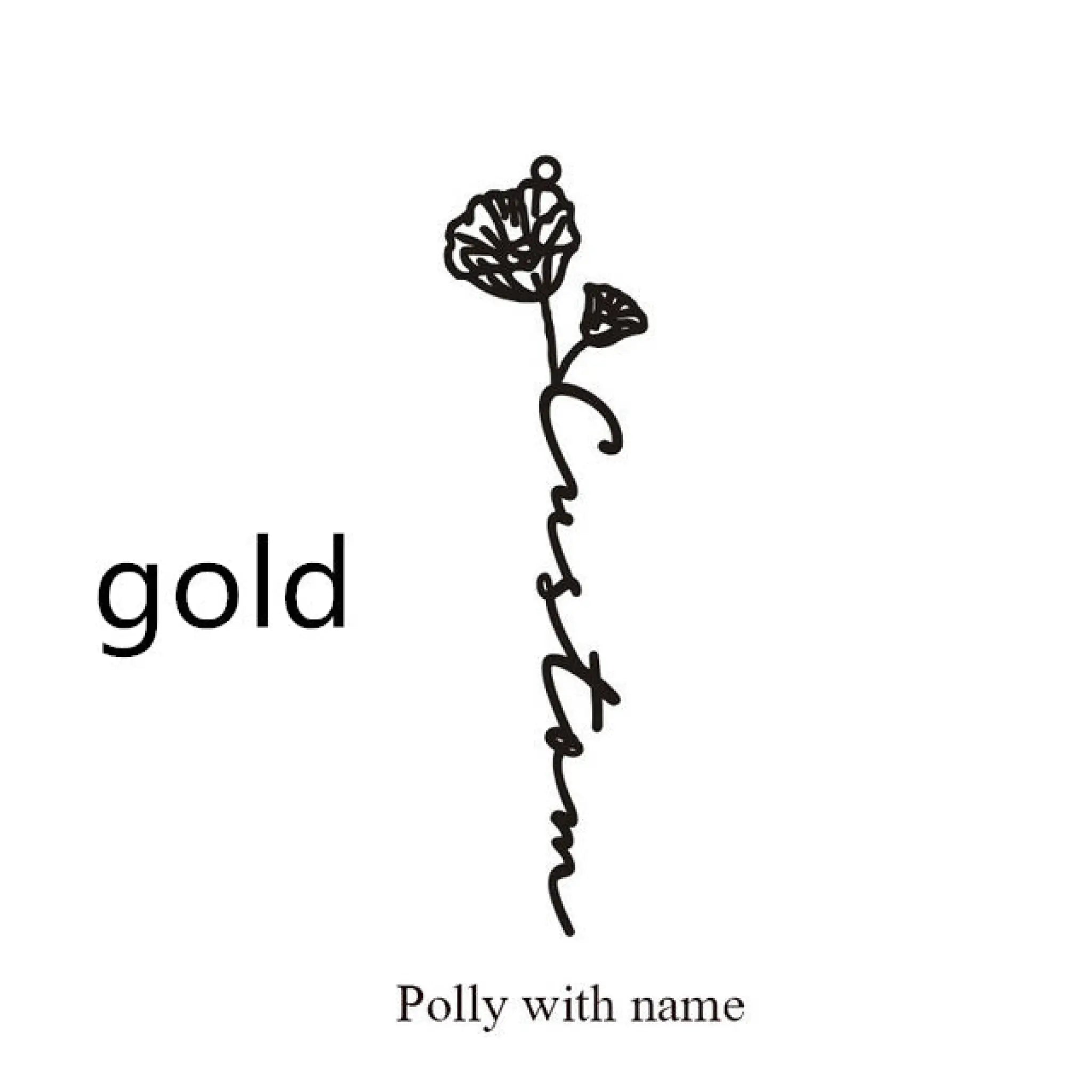December Birthday Flower Name Ring - August / Gold - 7