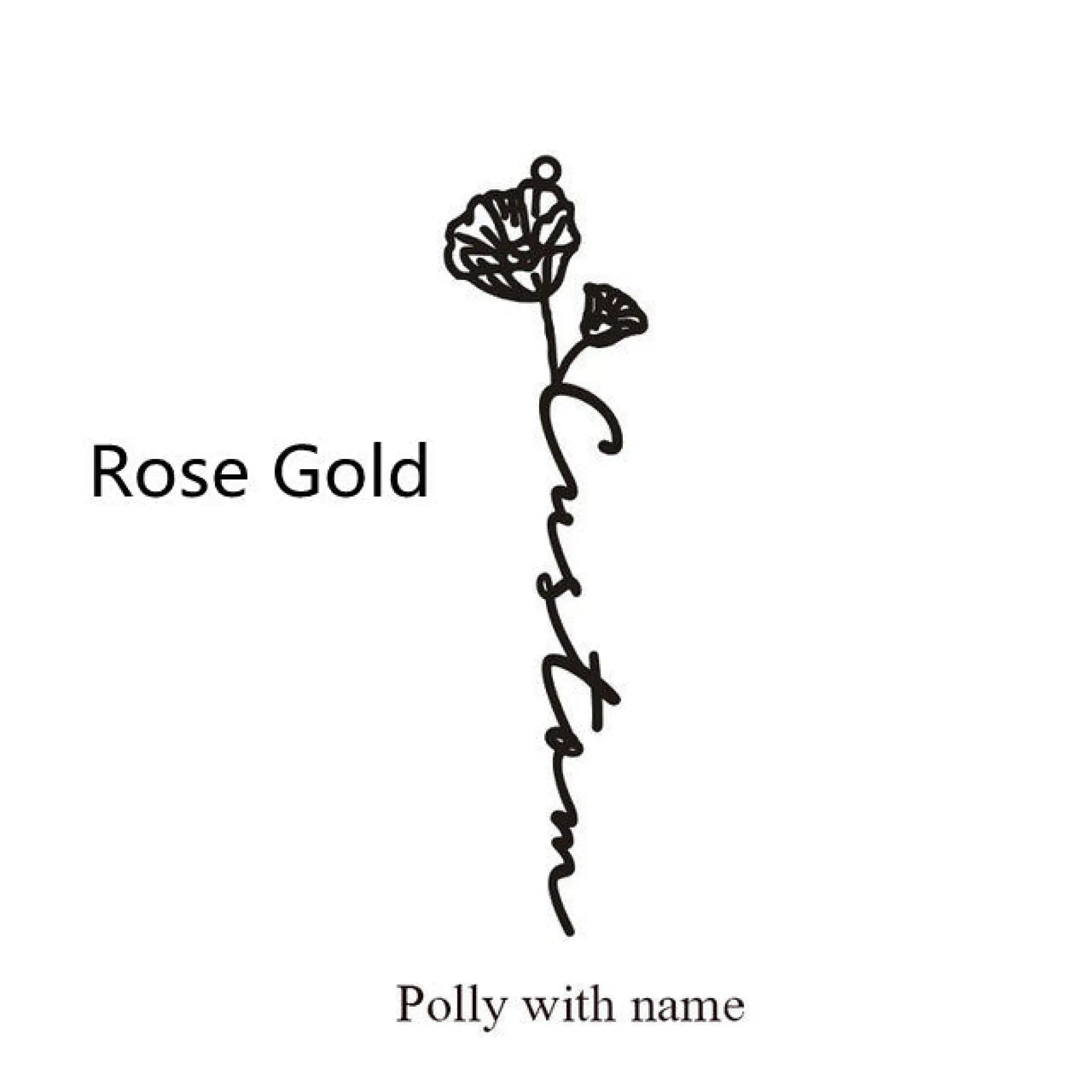December Birthday Flower Name Ring - August / Rose Gold - 7