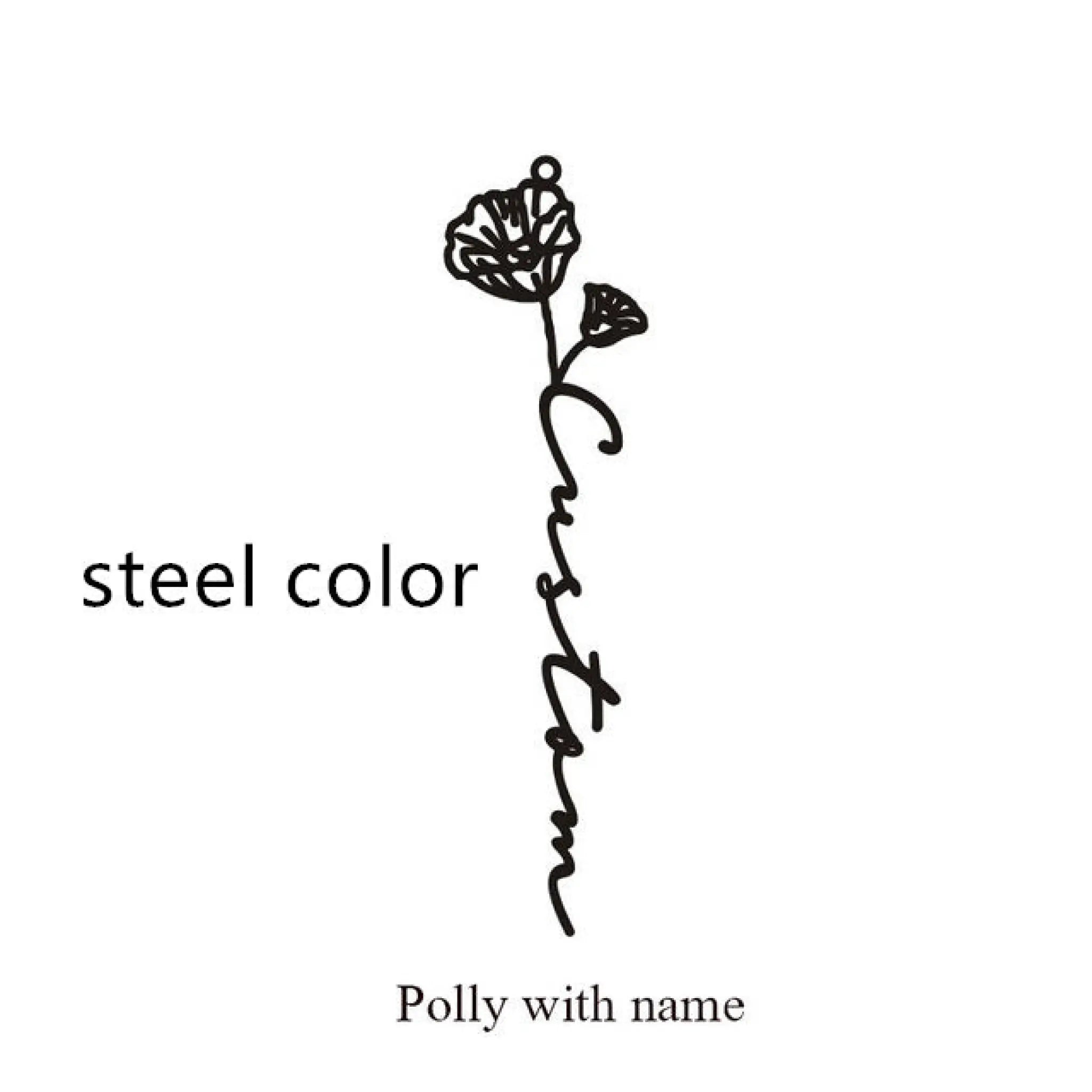 December Birthday Flower Name Ring - August / Silver - 7