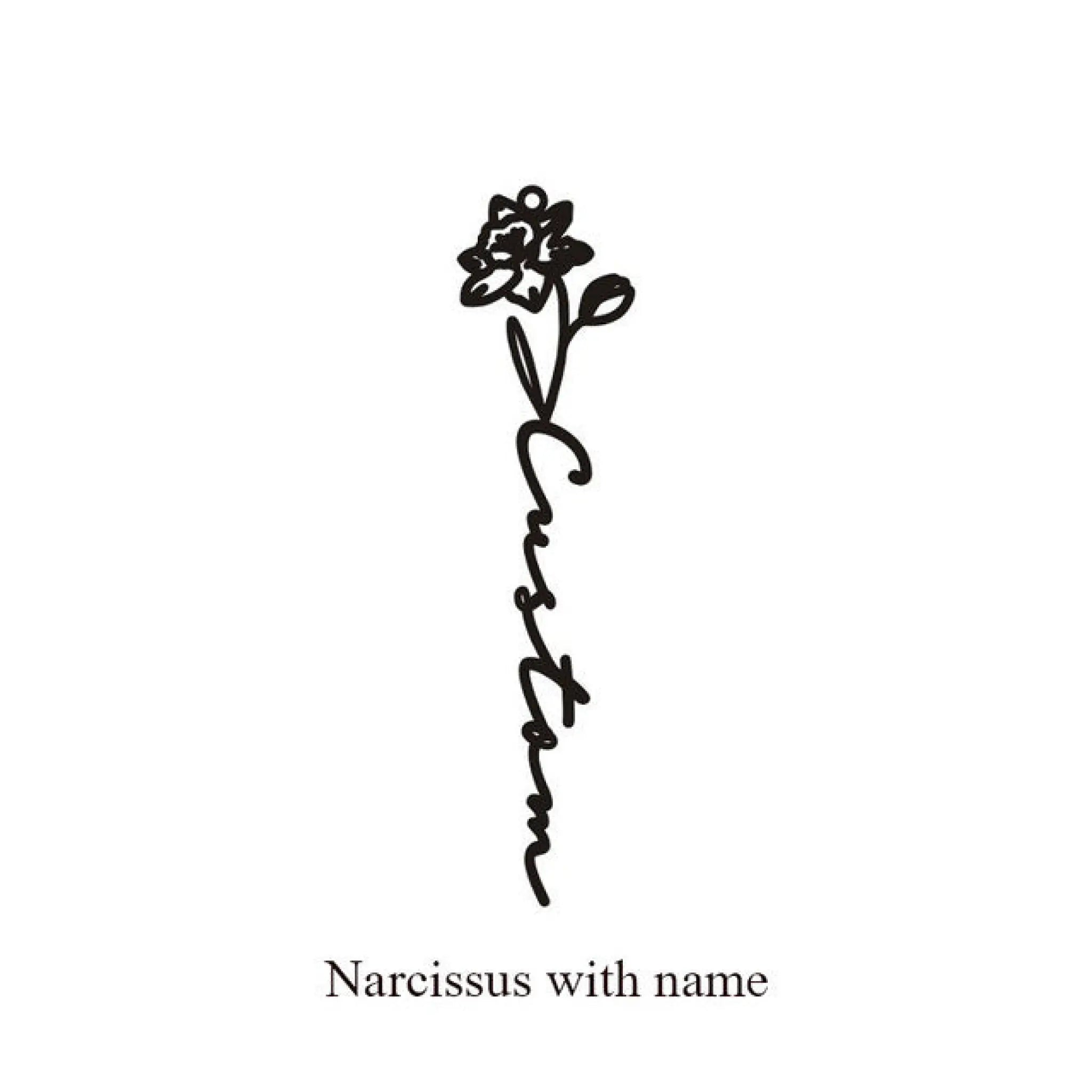 December Birthday Flower Name Ring - December / Black - 7