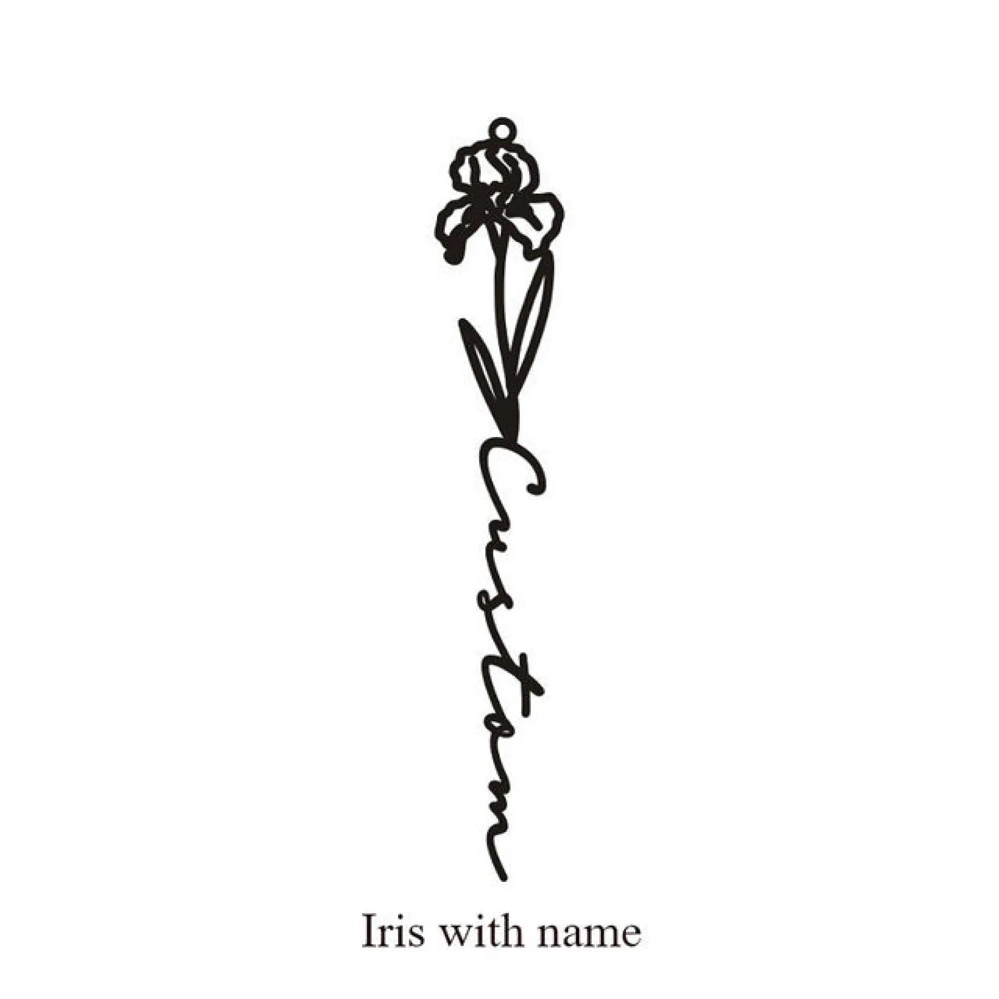 December Birthday Flower Name Ring - February / Black - 7