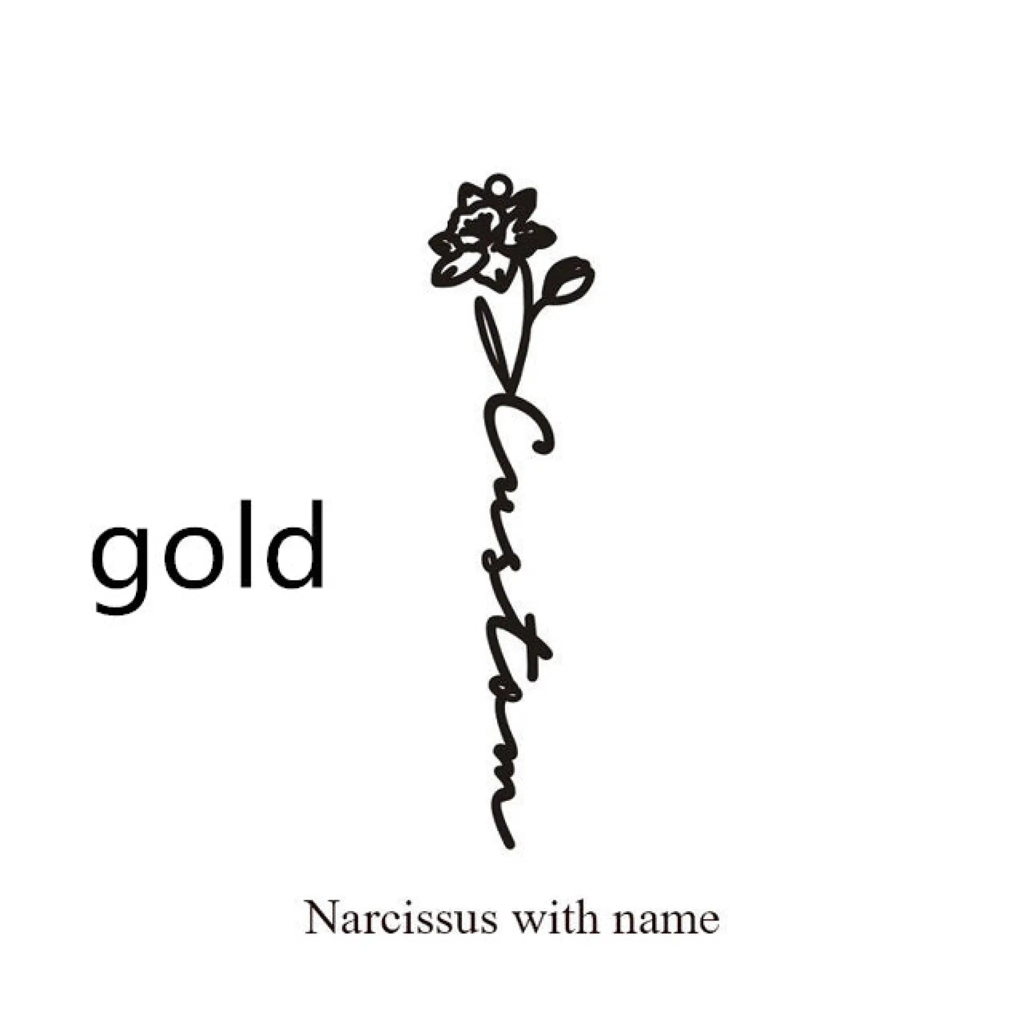 December Birthday Flower Name Ring - December / Gold - 7