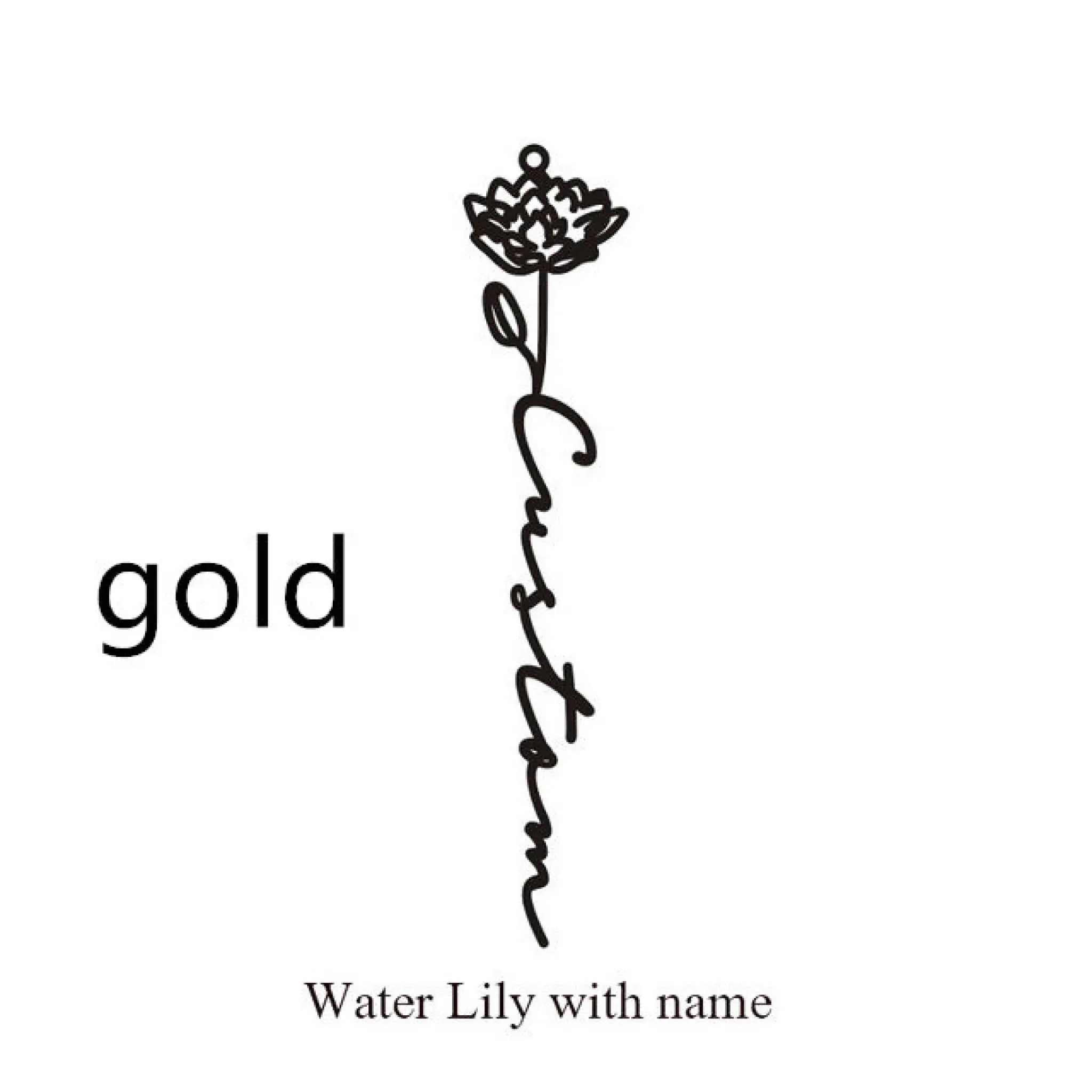 December Birthday Flower Name Ring - July / Gold - 7