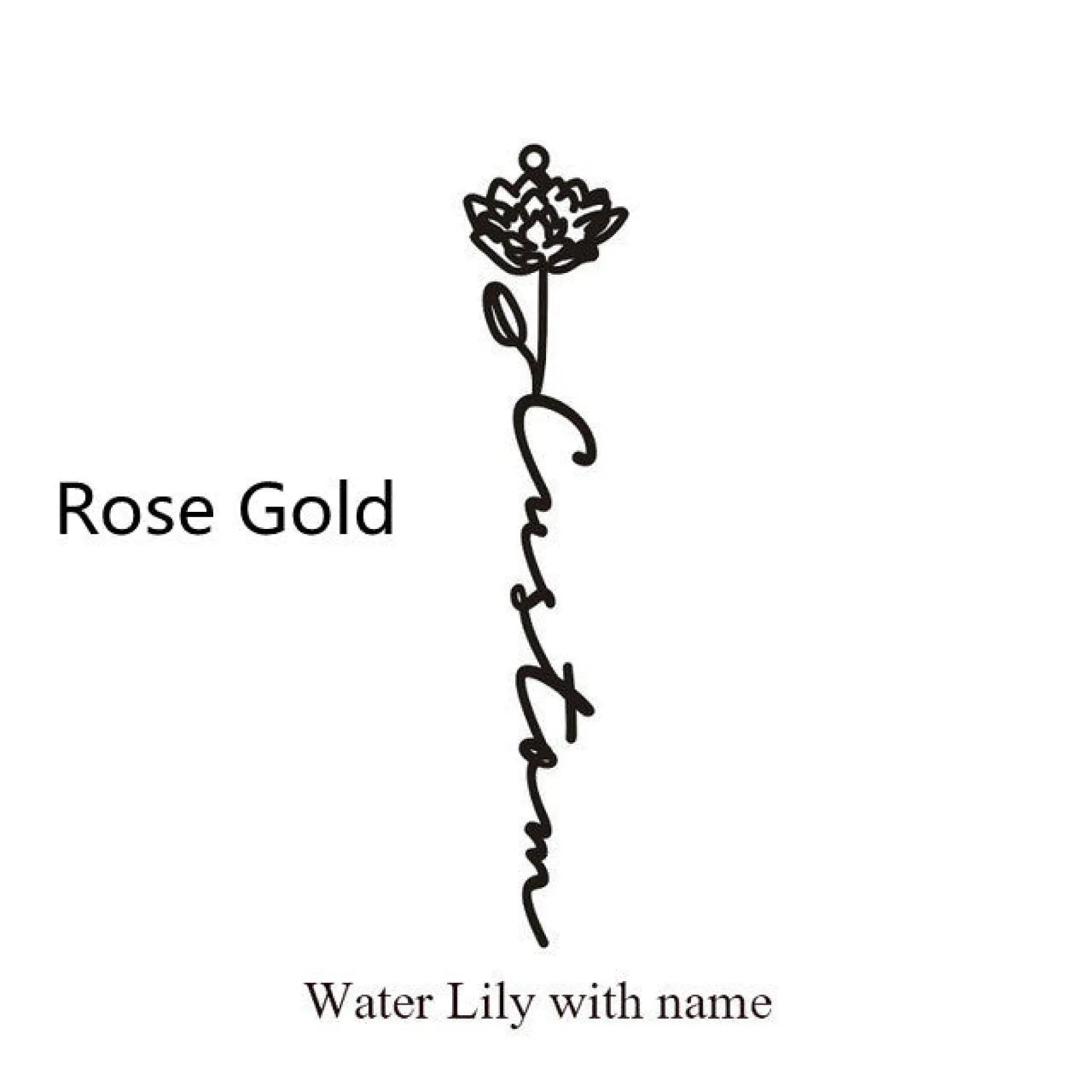 December Birthday Flower Name Ring - July / Rose Gold - 7