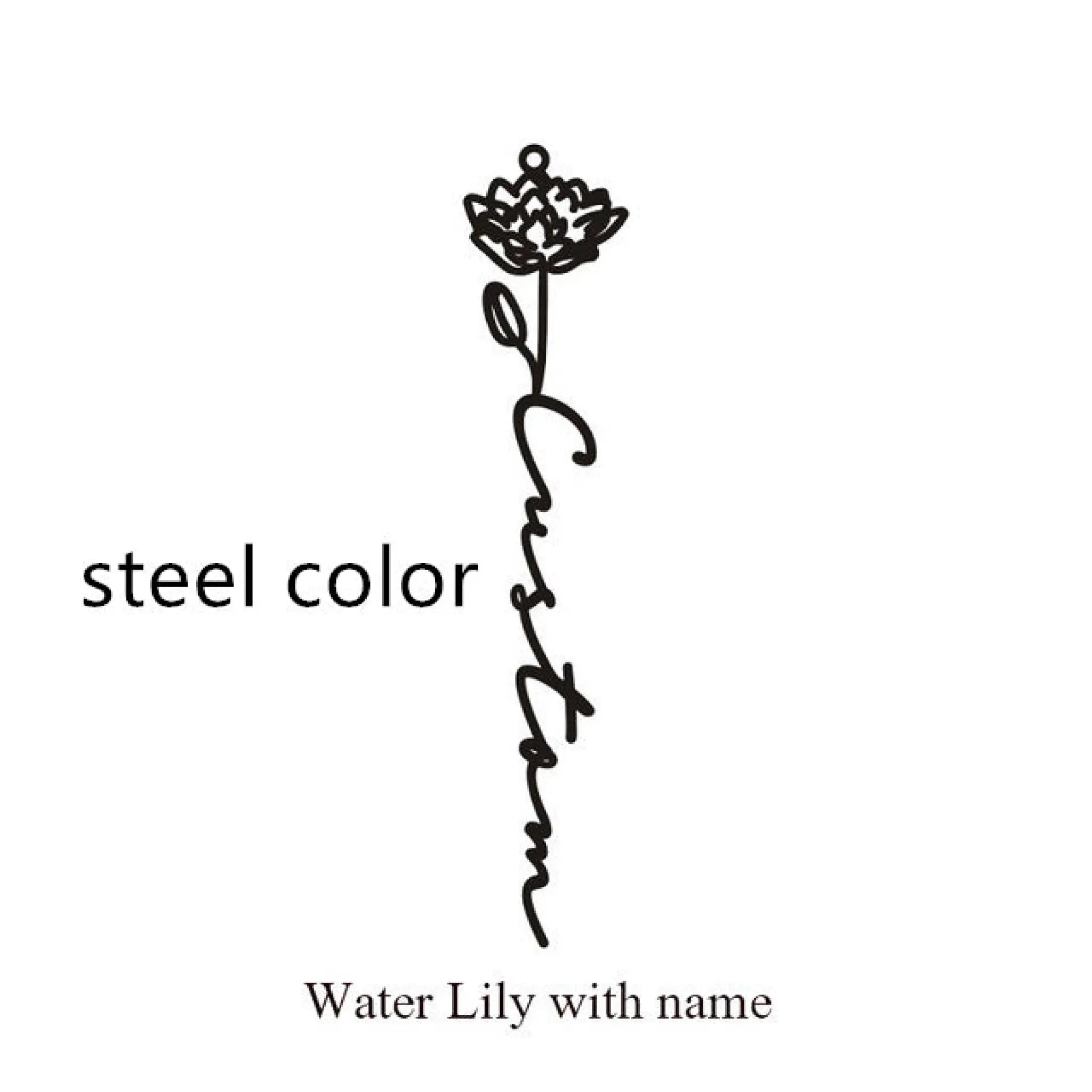 December Birthday Flower Name Ring - July / Silver - 7