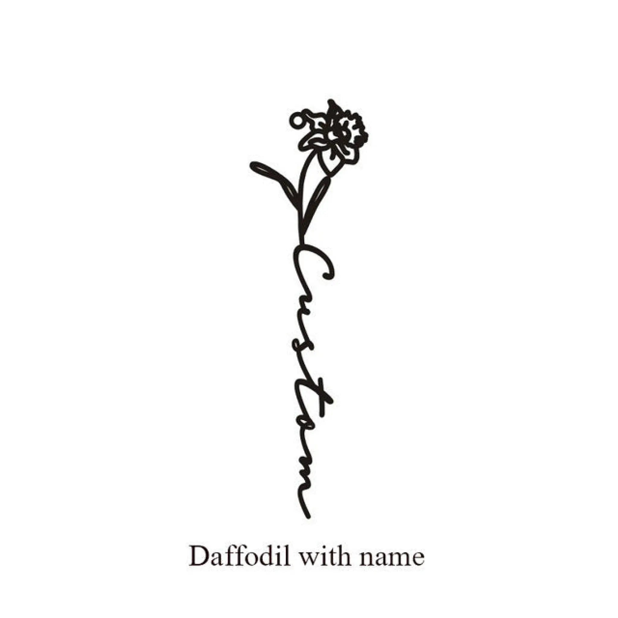 December Birthday Flower Name Ring - March / Black - 7