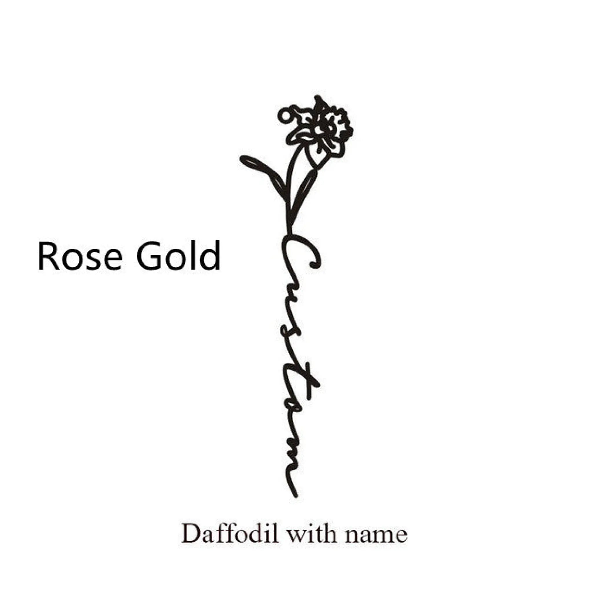 December Birthday Flower Name Ring - March / Rose Gold - 7